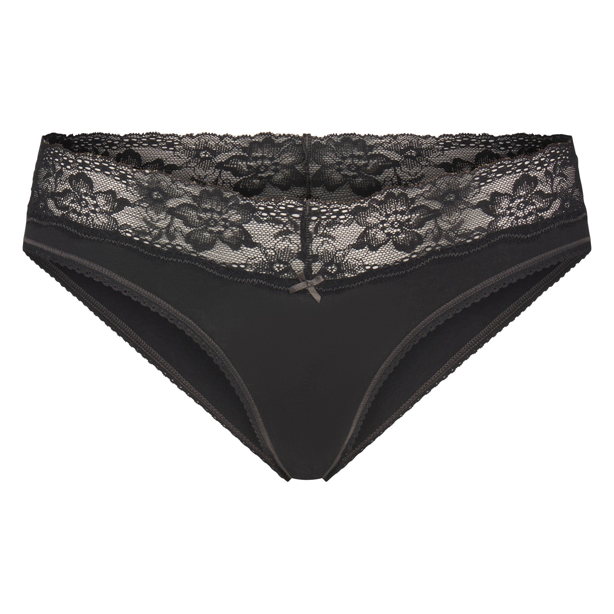 SKIMS LIGHTWEIGHT COTTON WIDE LACE BRIEF | SOOT TONAL - Sneaker Türkiye