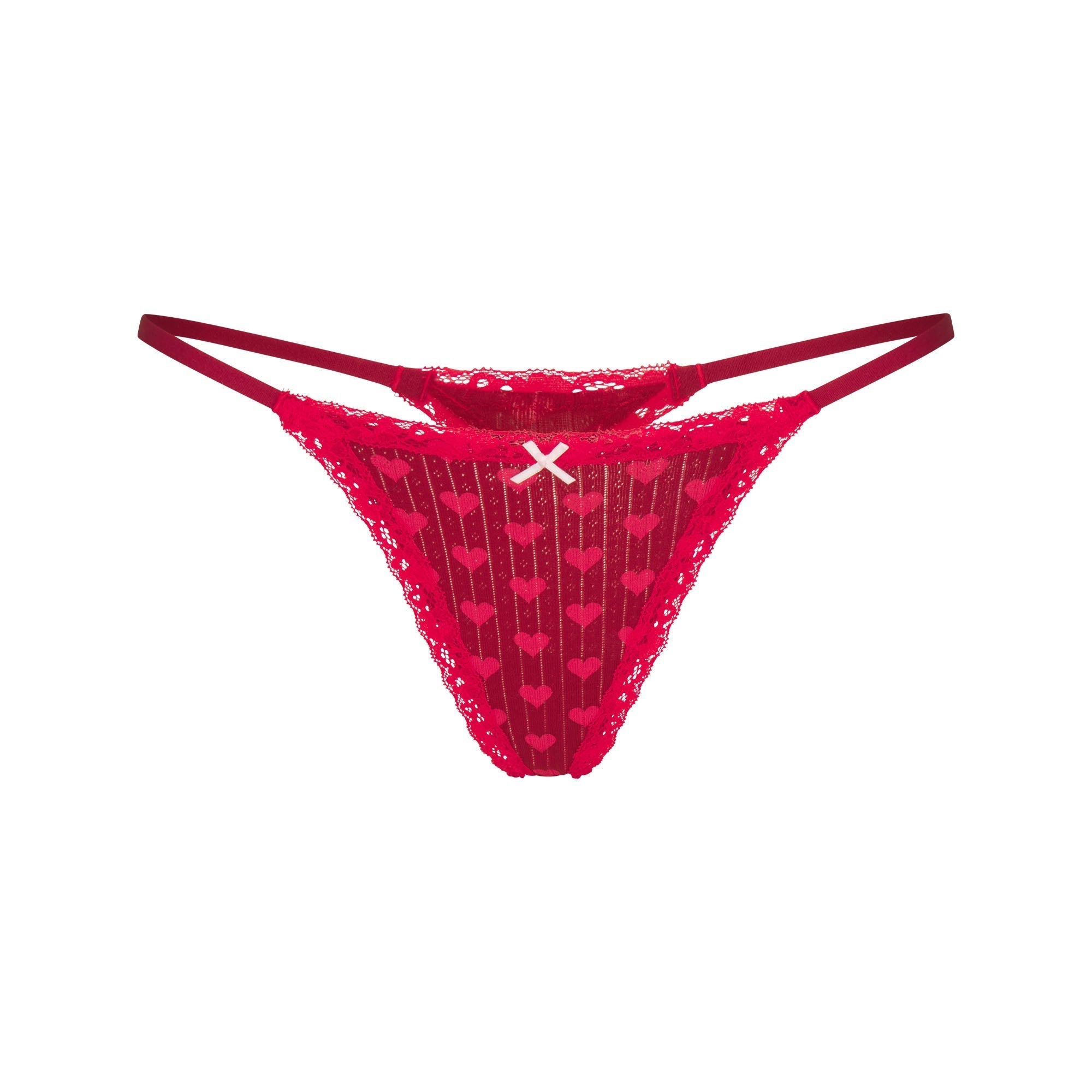SKIMS LIGHTWEIGHT COTTON POINTELLE LACE STRING THONG | BRICK HEART HALFDROP - Sneaker Türkiye