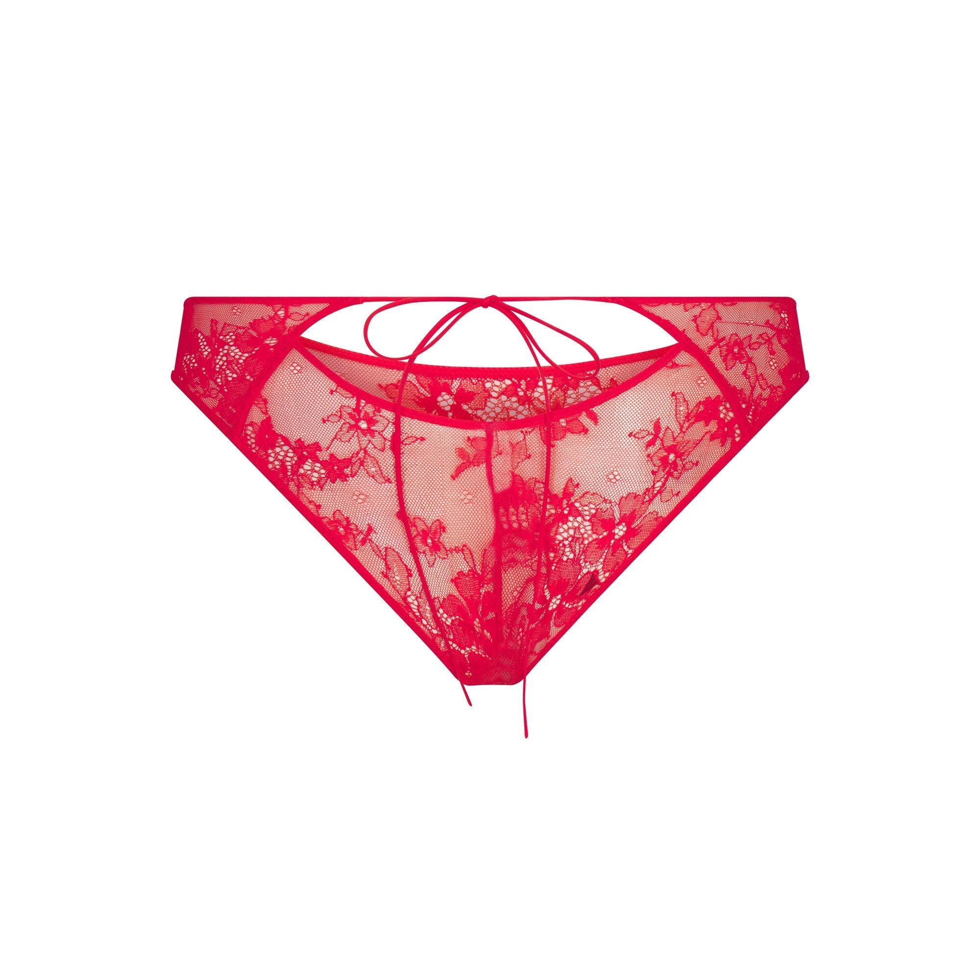 SKIMS ULTRA FINE LACE PEEK-A-BOO BIKINI | RUBY - Sneaker Türkiye