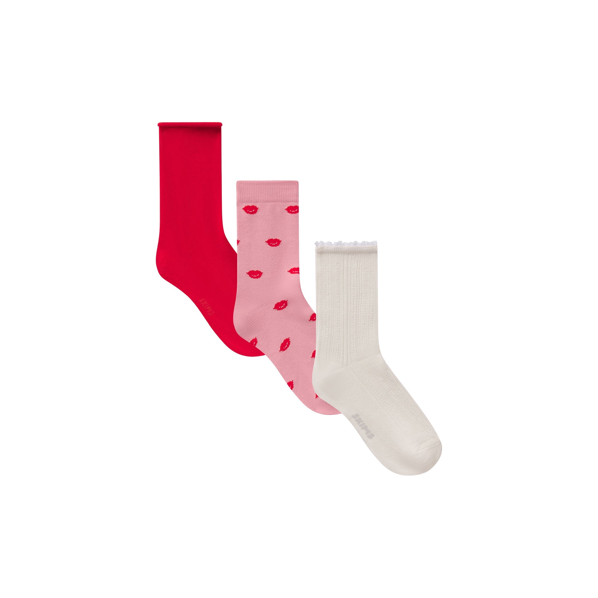 SKIMS VALENTINES SOCK 3-PACK | HALITE LIPS PRINT MULTI - Sneaker Türkiye