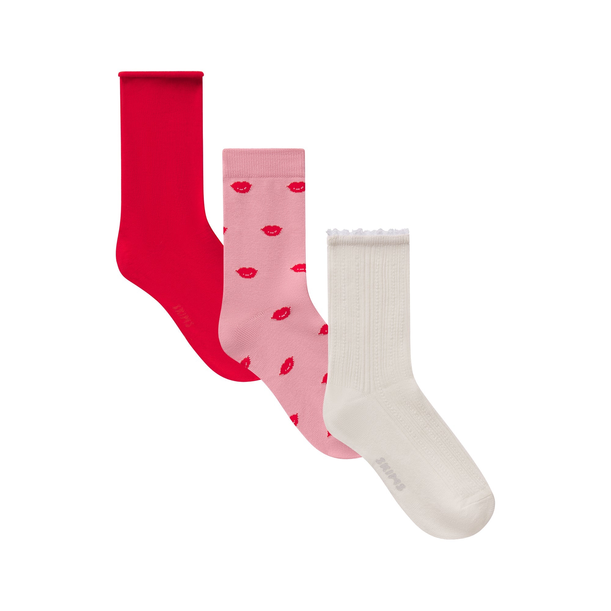 SKIMS VALENTINES SOCK 3-PACK | HALITE LIPS PRINT MULTI - Sneaker Türkiye