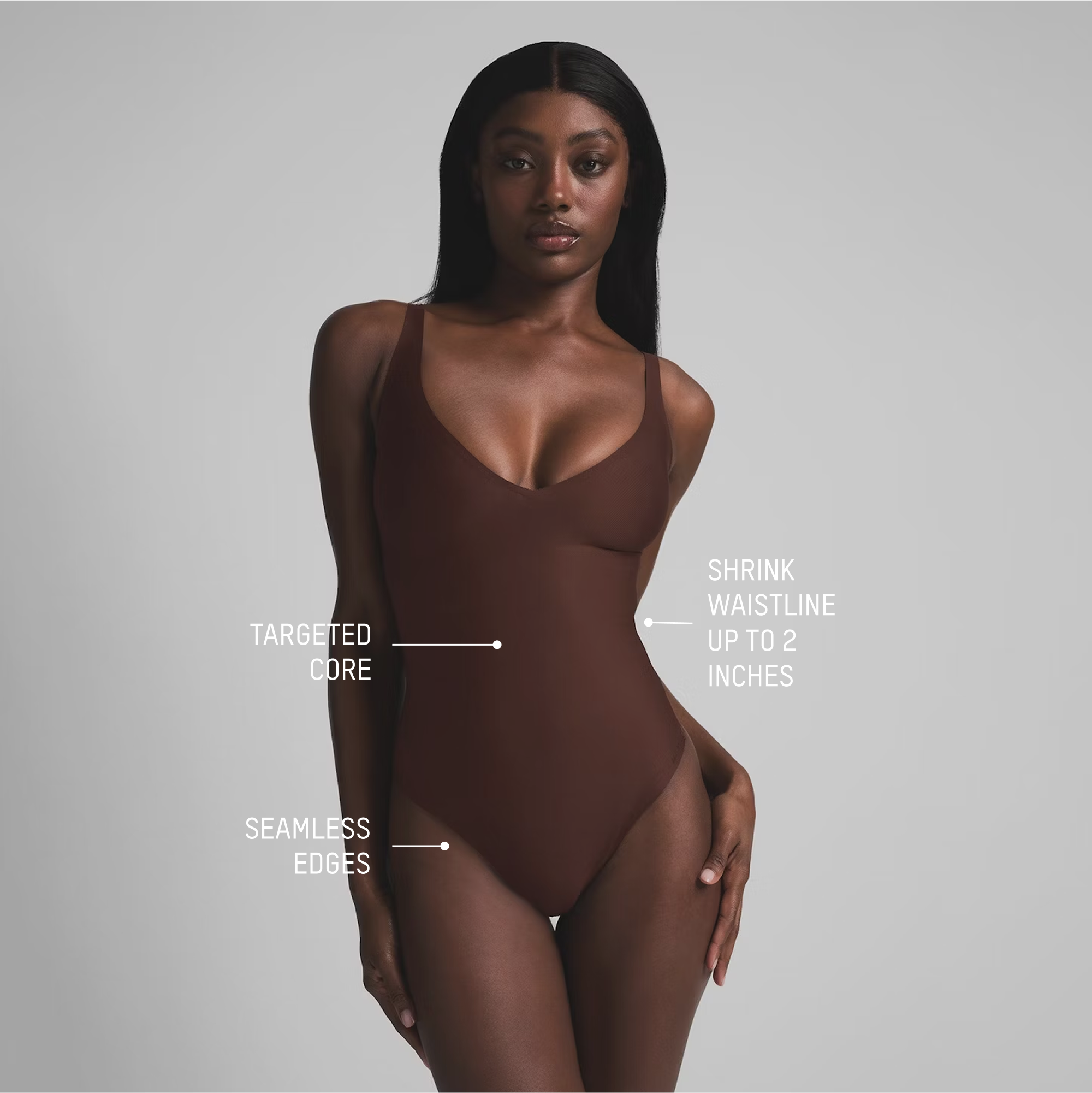 SKIMS BODY CORE SCULPT PLUNGE THONG BODYSUIT | COCOA - Sneaker Türkiye
