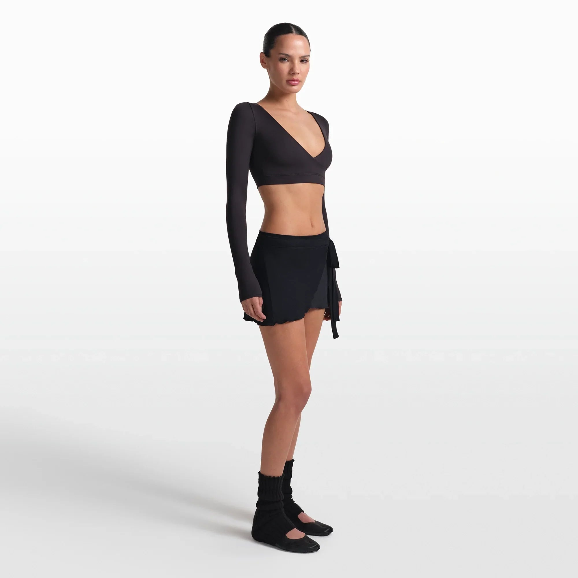 NikeSKIMS STRETCH KNIT WRAP SKIRT | OBSIDIAN - Sneaker Türkiye