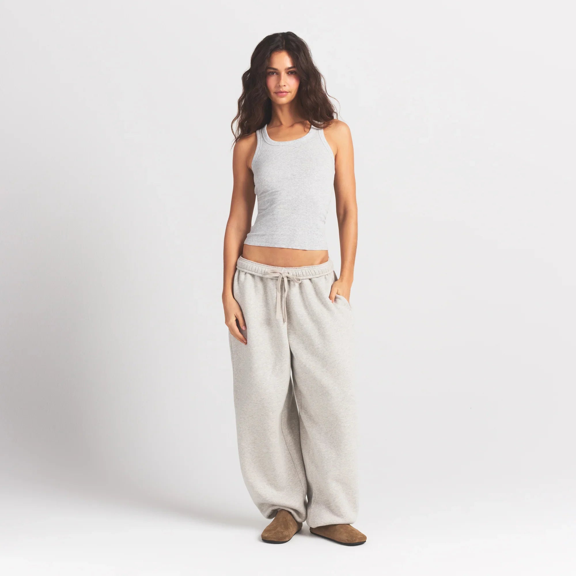 SKIMS COTTON RIB SCOOP NECK TANK | LIGHT HEATHER GREY - Sneaker Türkiye