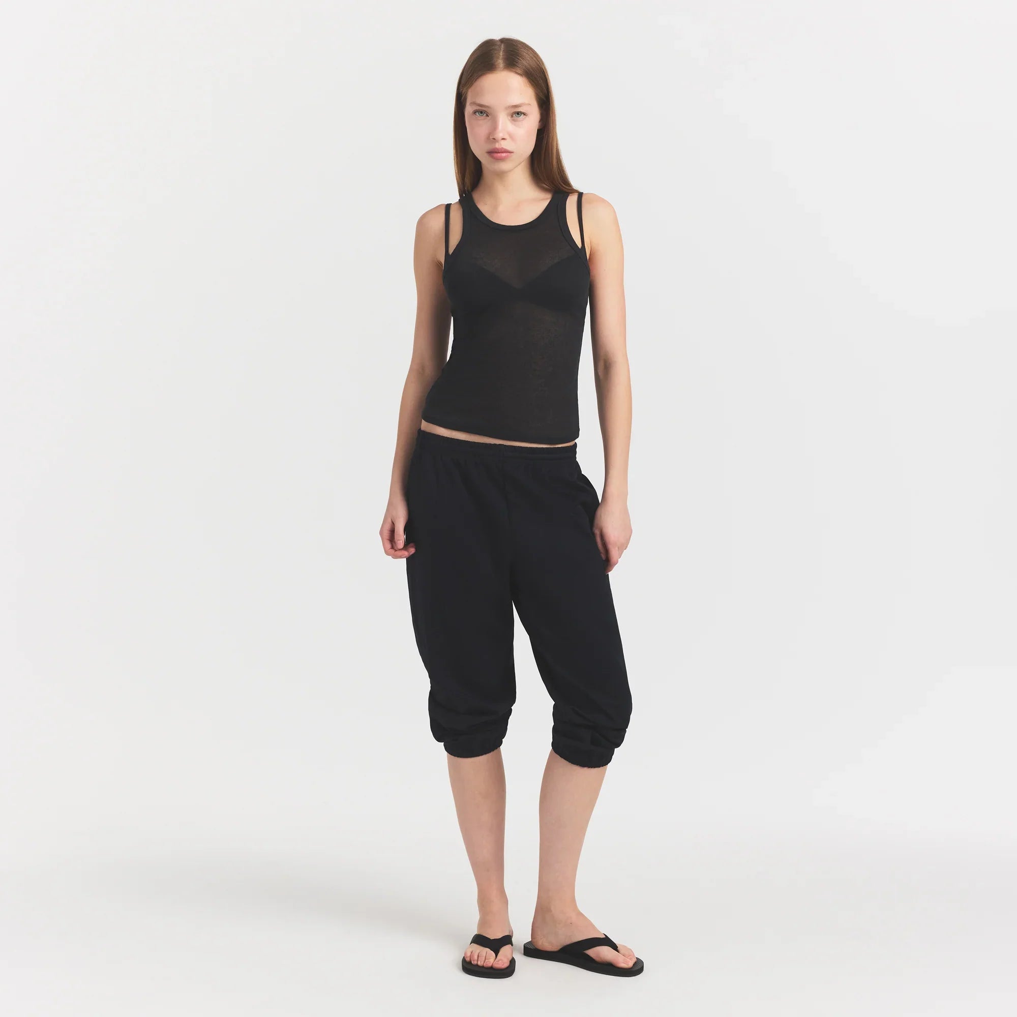 SKIMS SHEER RIB TANK | SOOT - Sneaker Türkiye