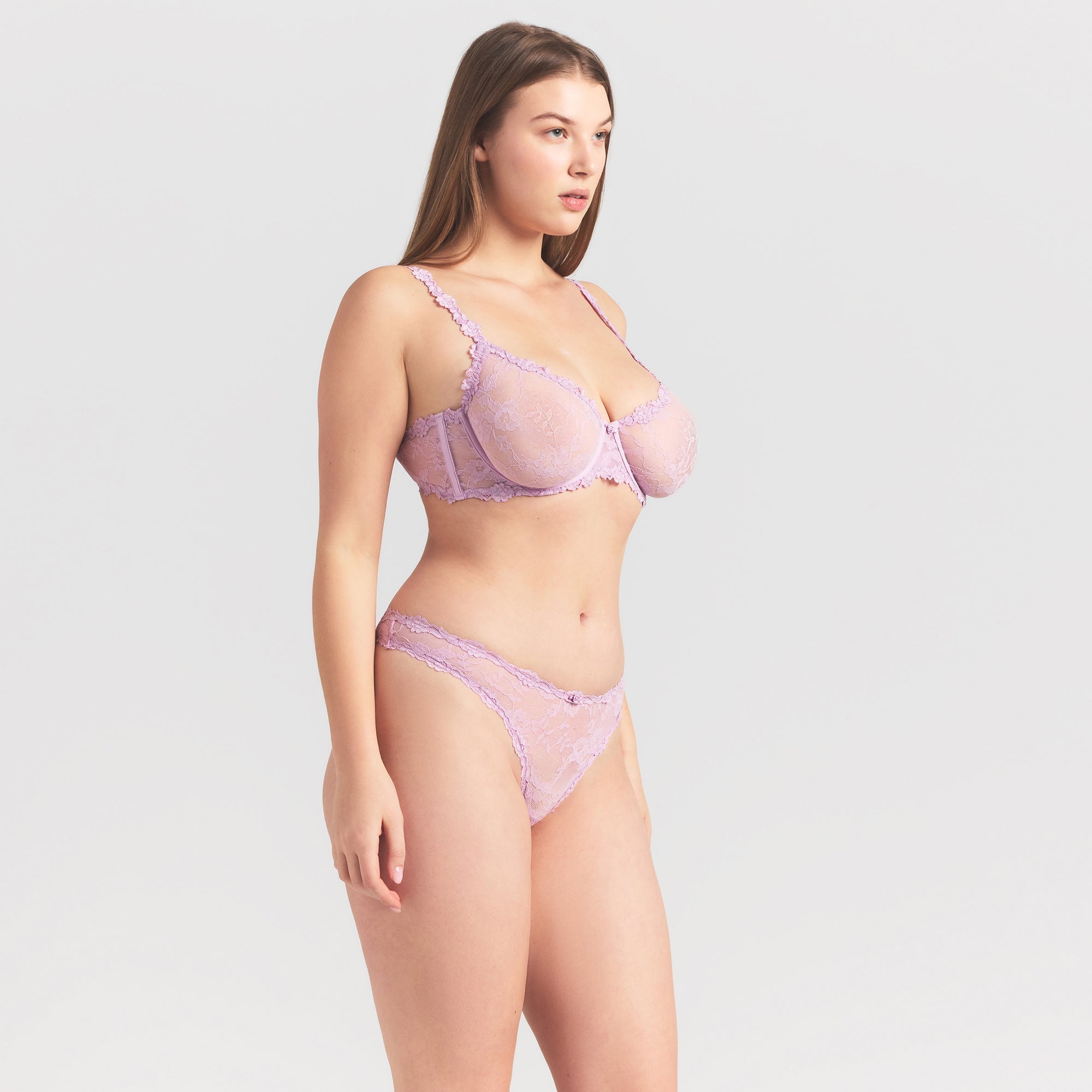 SKIMS STRETCH LACE UNLINED DEMI BRA | BABY PINK - Sneaker Türkiye