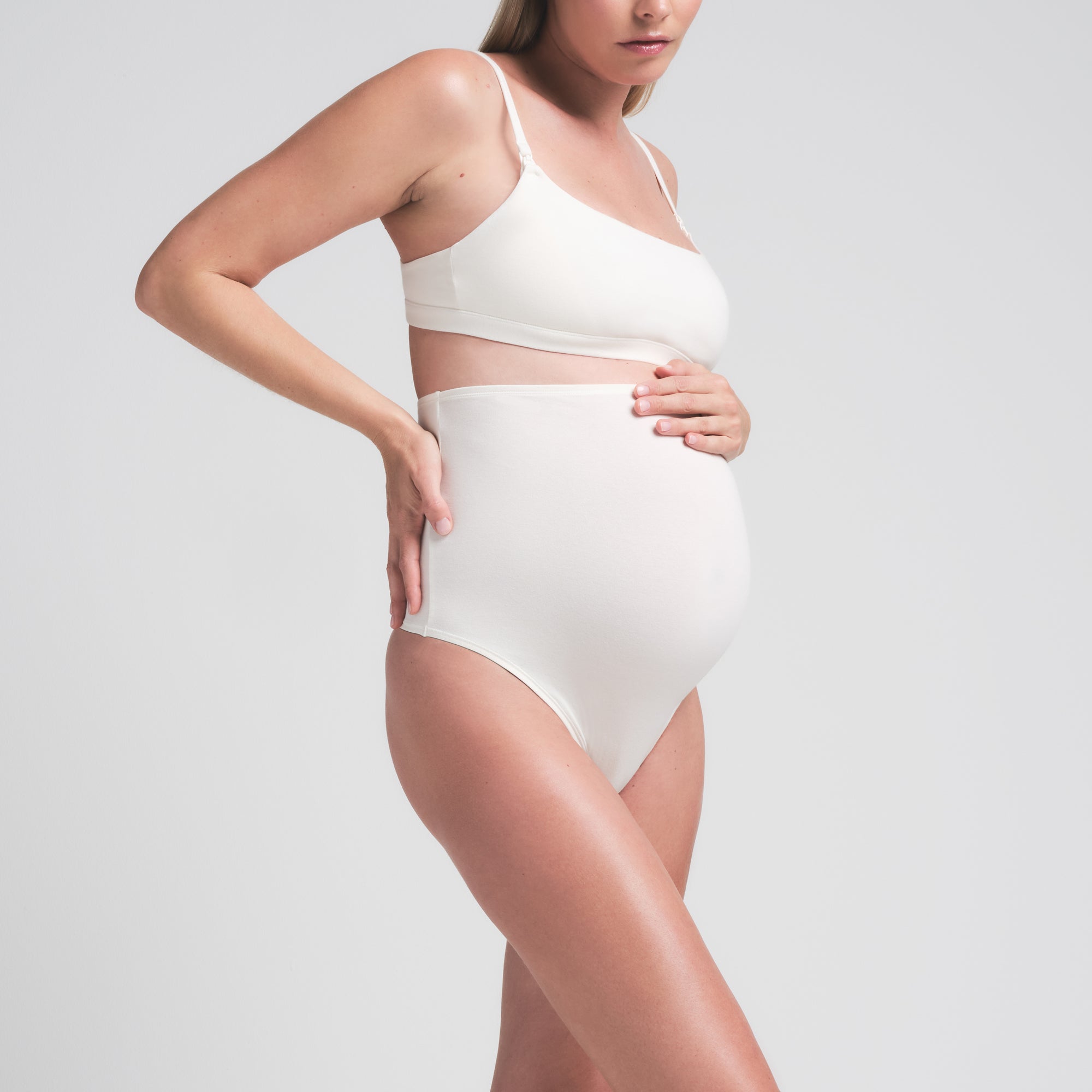 SKIMS COTTON JERSEY MATERNITY NURSING SCOOP BRALETTE | MARBLE - Sneaker Türkiye