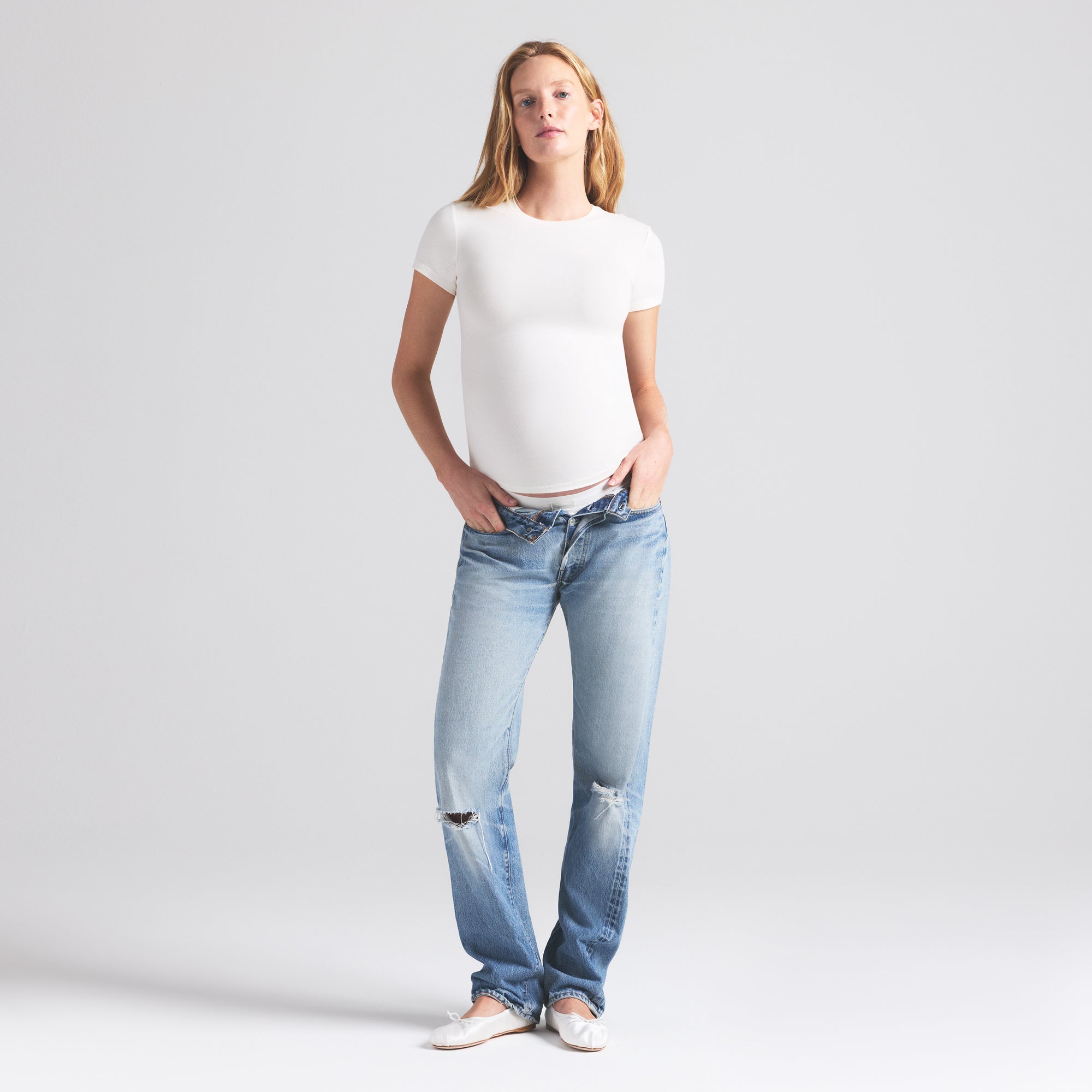 SKIMS COTTON JERSEY MATERNITY T-SHIRT | MARBLE - Sneaker Türkiye
