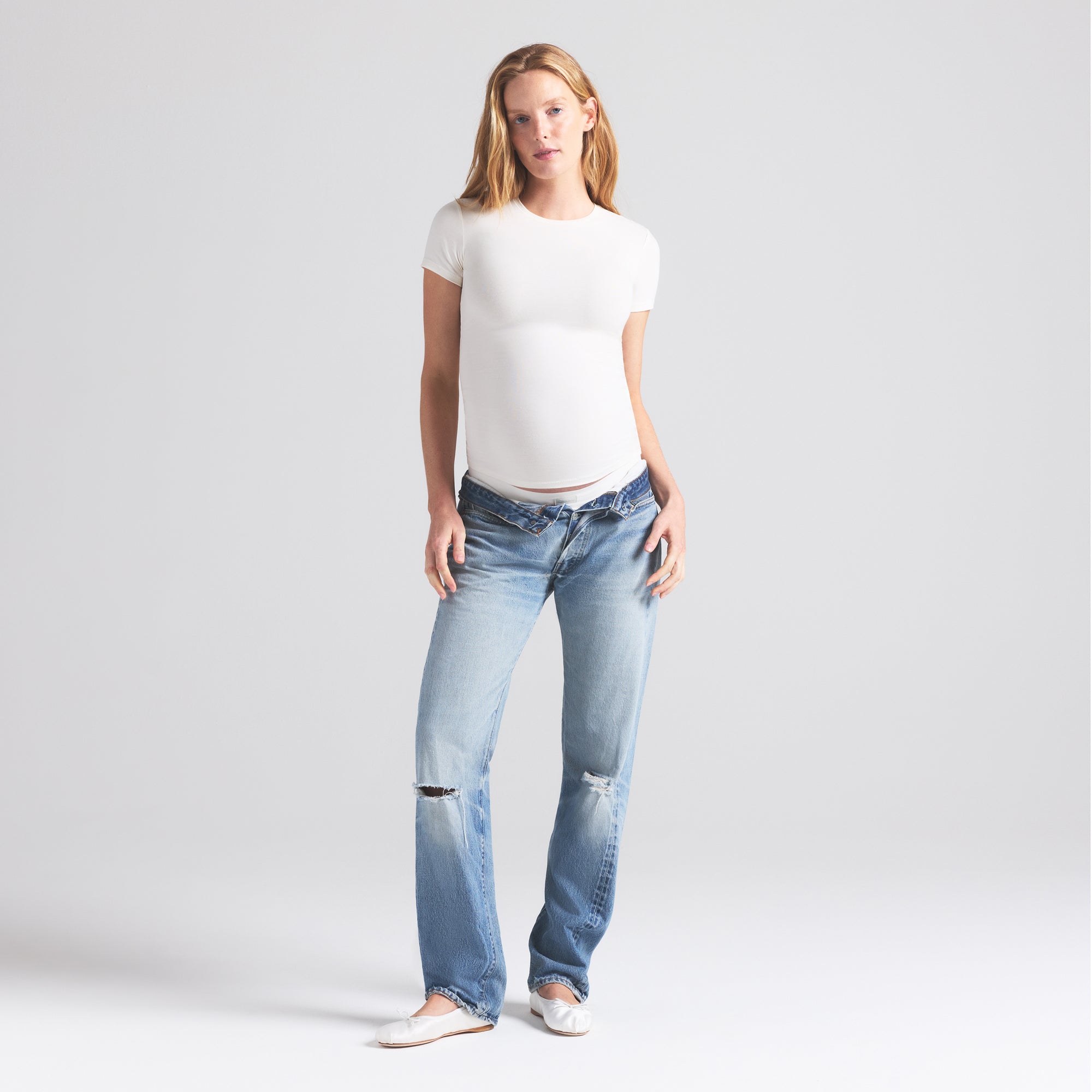 SKIMS COTTON JERSEY MATERNITY T-SHIRT | MARBLE - Sneaker Türkiye