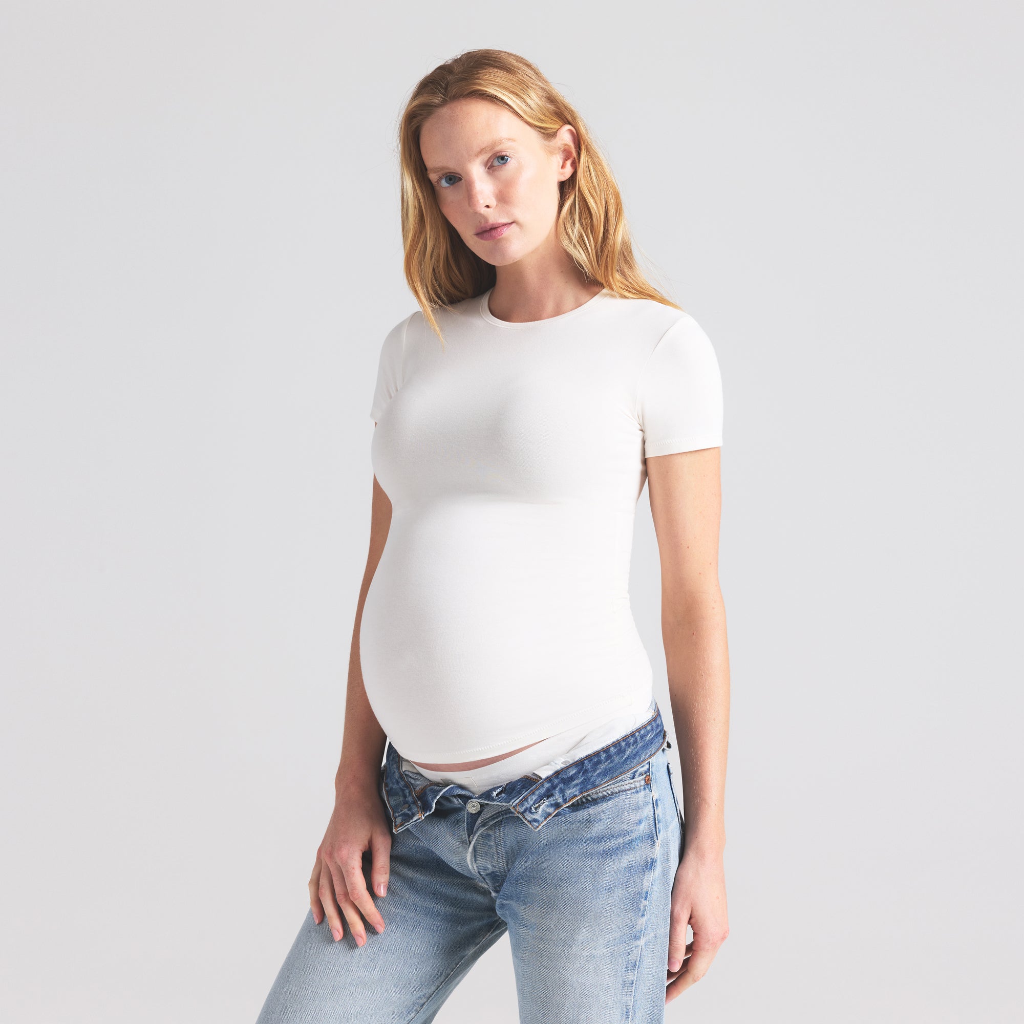 SKIMS COTTON JERSEY MATERNITY T-SHIRT | MARBLE - Sneaker Türkiye