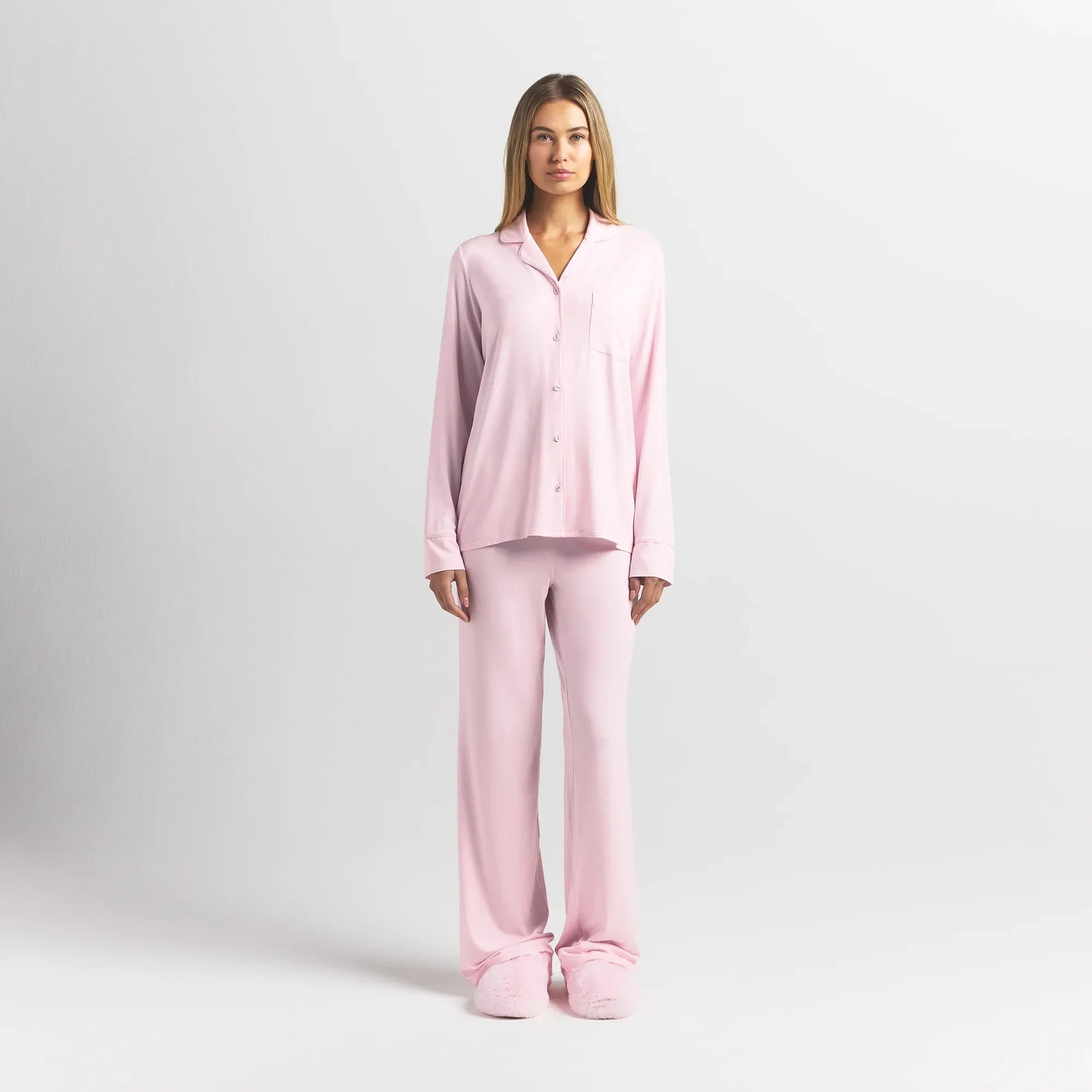 SKIMS SLEEP LONG SLEEVE BUTTON UP SET | BLOOM - Sneaker Türkiye