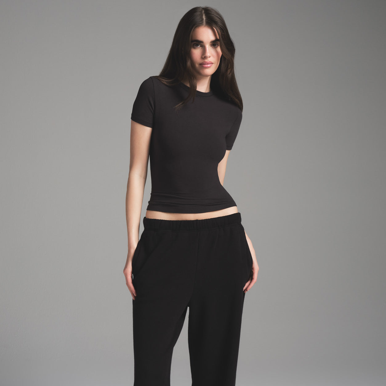 SKIMS COTTON FLEECE CLASSIC STRAIGHT LEG PANT | ONYX - Sneaker Türkiye