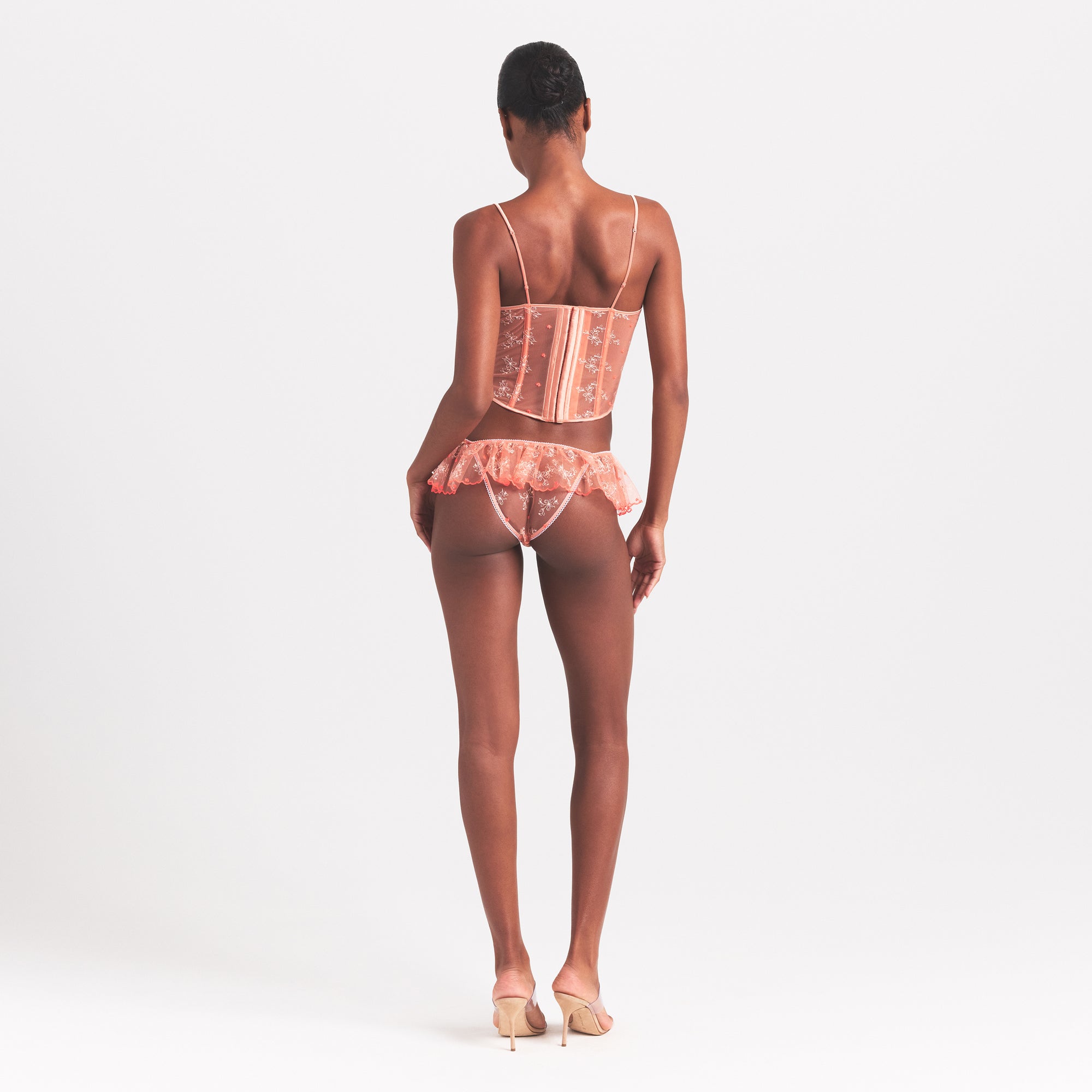 SKIMS EMBROIDERED TULLE CORSET | GUAVA HEART TULLE - Sneaker Türkiye