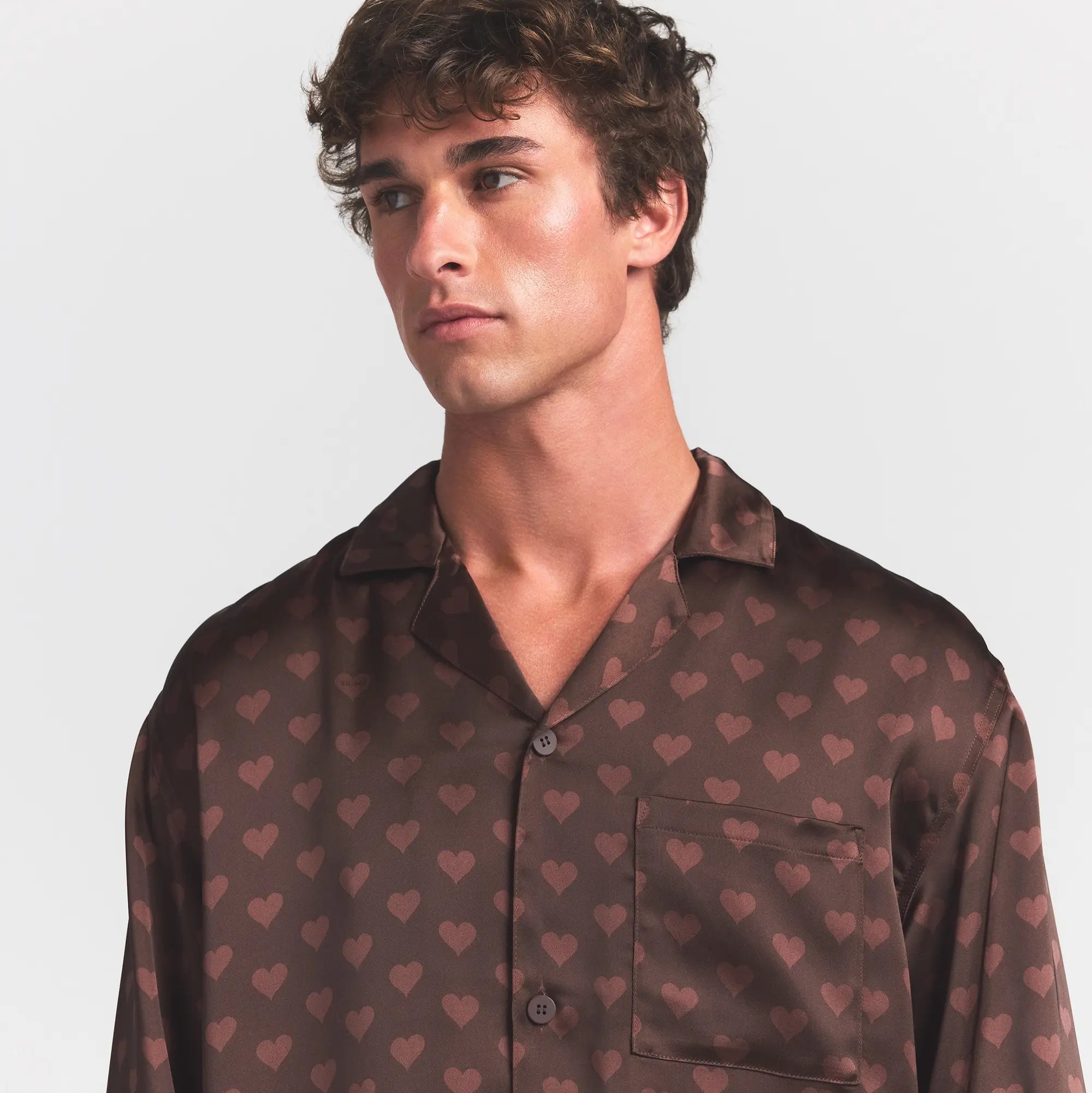 SKIMS SATEEN SLEEP MENS LONG SLEEP SET | COCOA HEART HALFDROP - Sneaker Türkiye