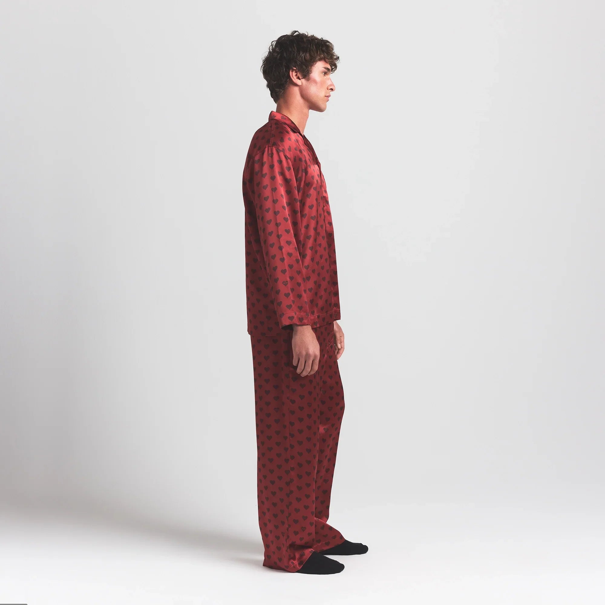 SKIMS SATEEN SLEEP MENS LONG SLEEP SET | RED HEART HALFDROP - Sneaker Türkiye