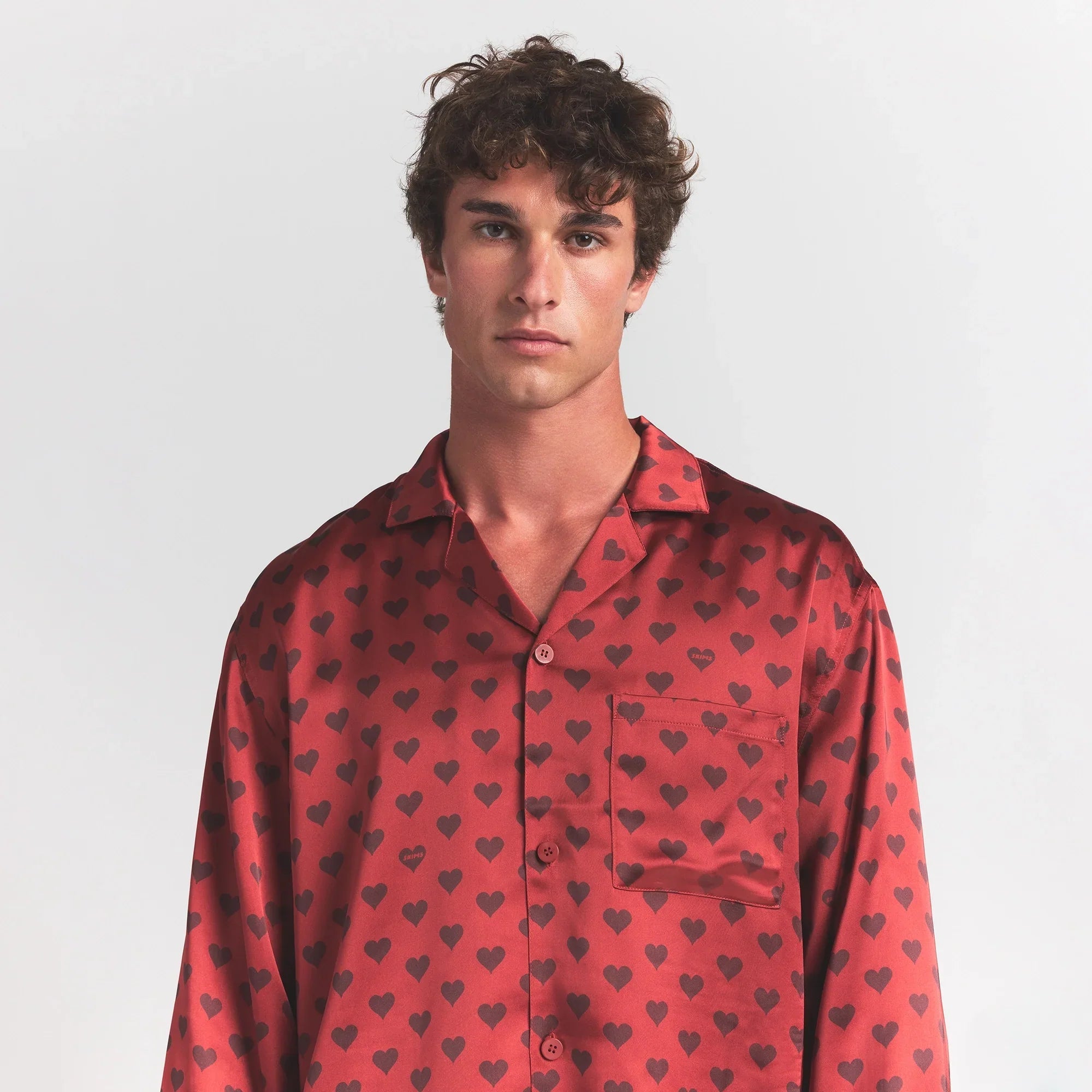 SKIMS SATEEN SLEEP MENS LONG SLEEP SET | RED HEART HALFDROP - Sneaker Türkiye