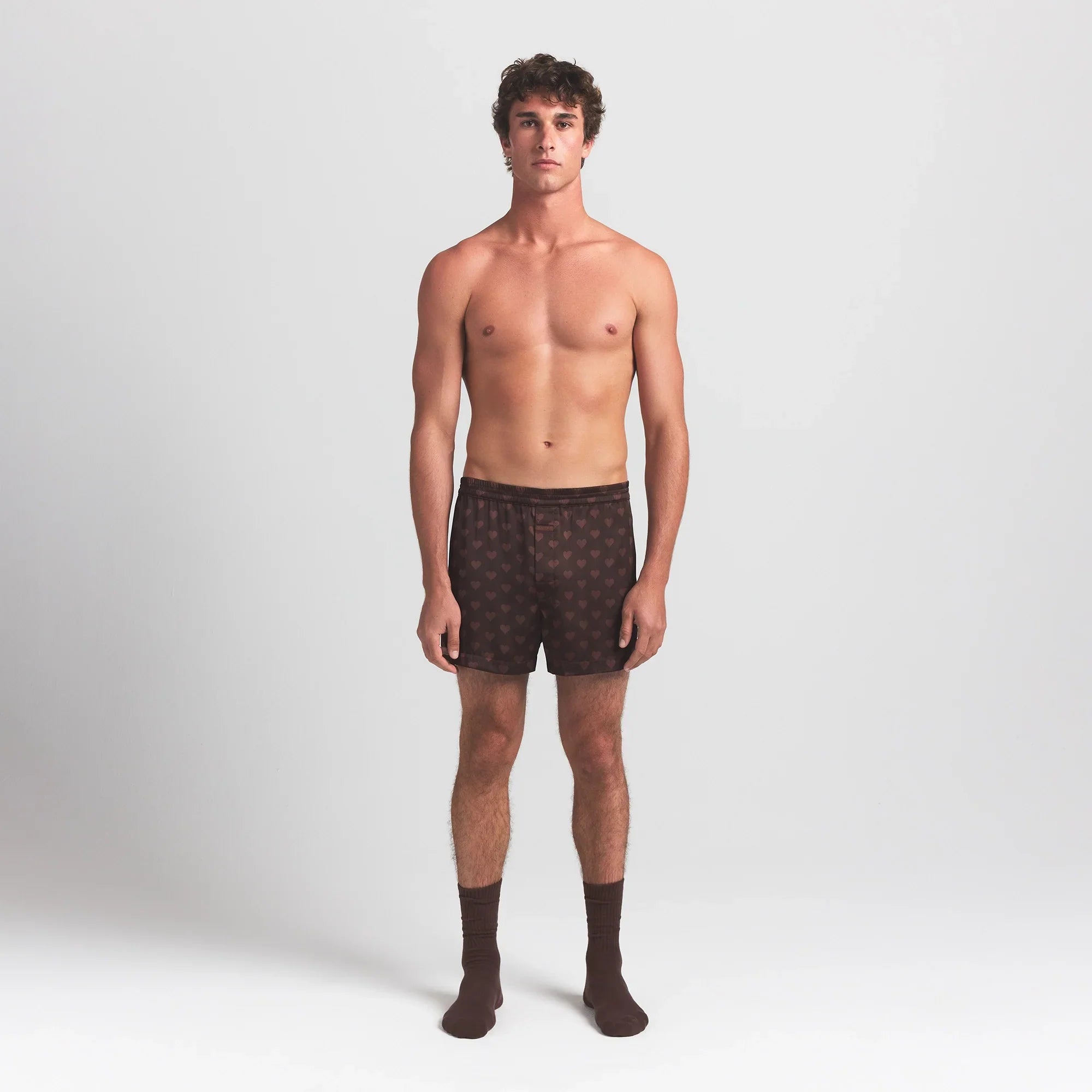 SKIMS SATEEN SLEEP MENS 3″ BOXER SHORT | COCOA HEART HALFDROP - Sneaker Türkiye