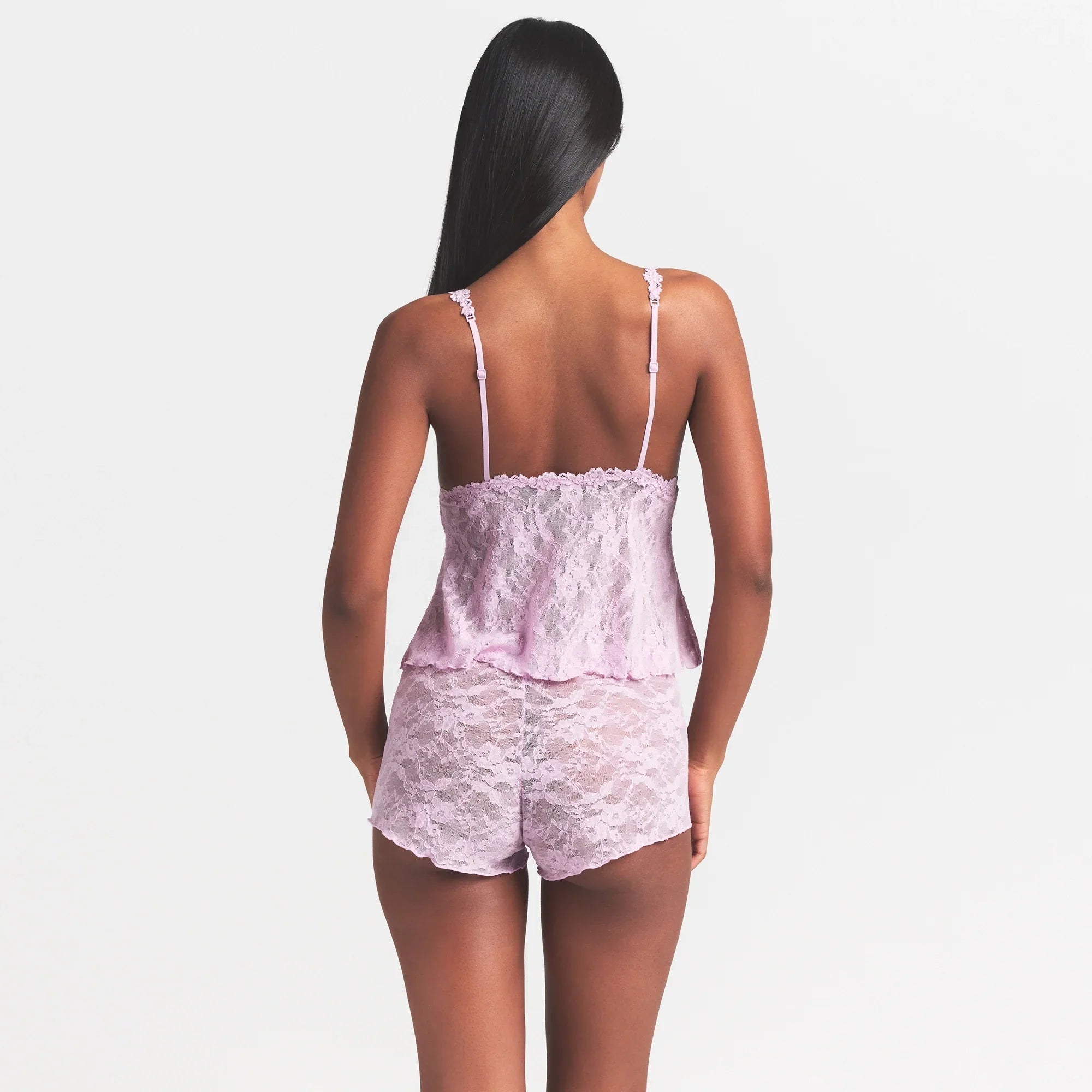 SKIMS STRETCH LACE TRIANGLE CAMI AND SHORT SET | BABY PINK - Sneaker Türkiye