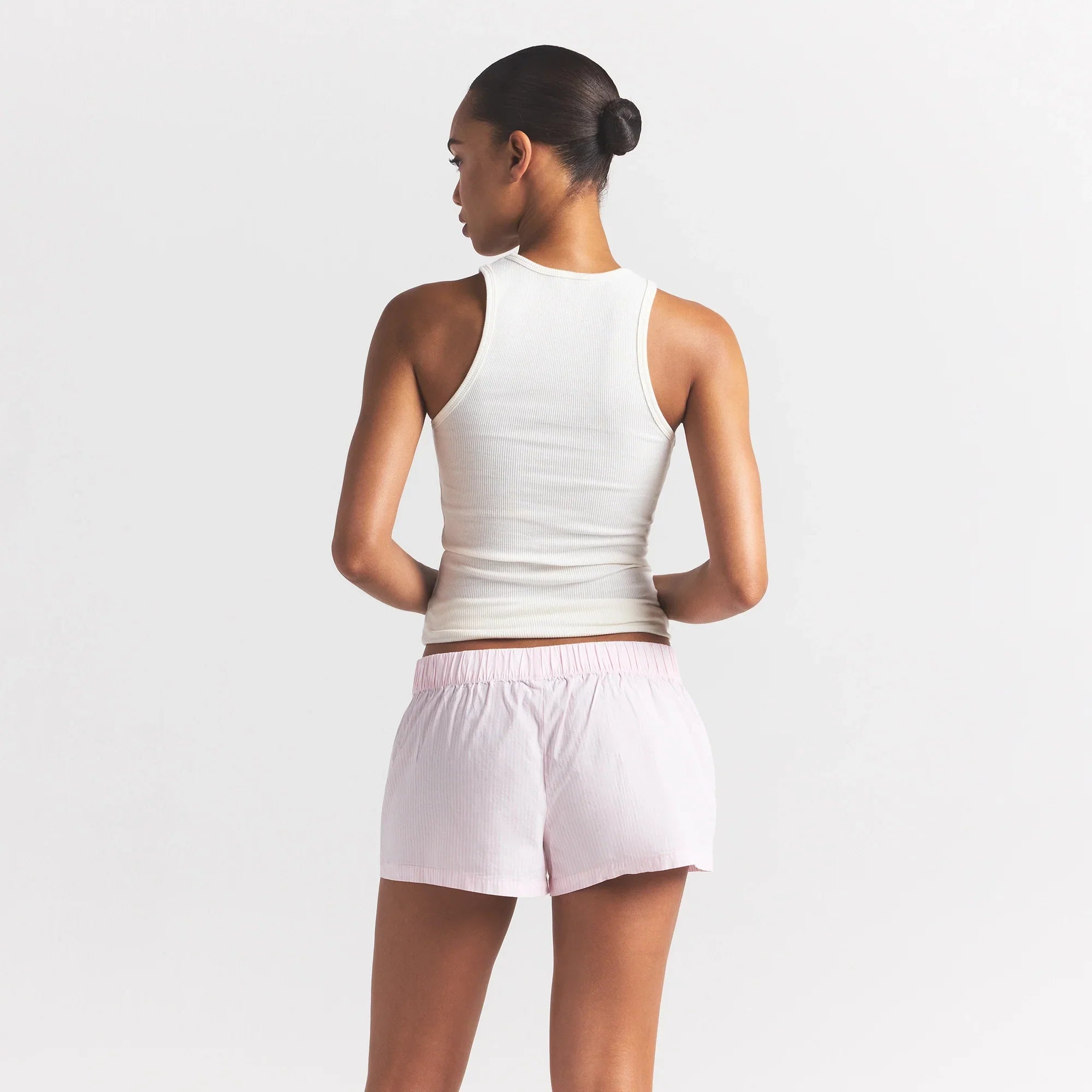 SKIMS COTTON POPLIN BOXER SLEEP SET | CHERRY BLOSSOM STRIPE - Sneaker Türkiye