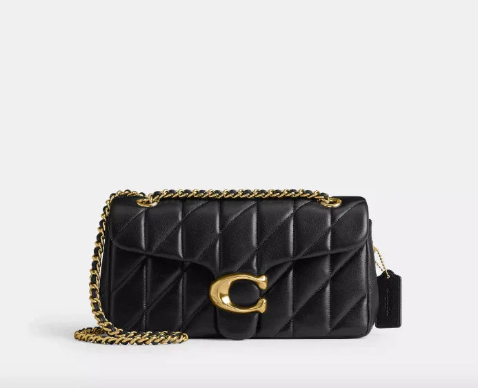 Coach Tabby Shoulder Bag 26 With Quilting – Brass/Black - Sneaker Türkiye