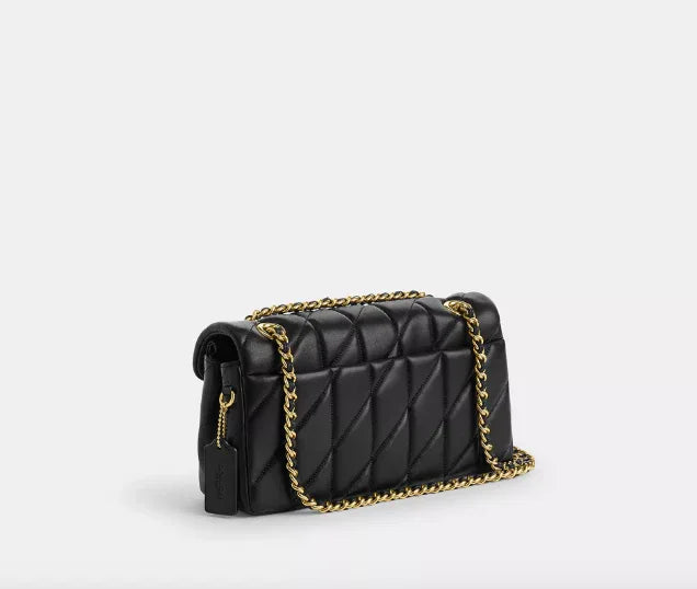 Coach Tabby Shoulder Bag 26 With Quilting – Brass/Black - Sneaker Türkiye