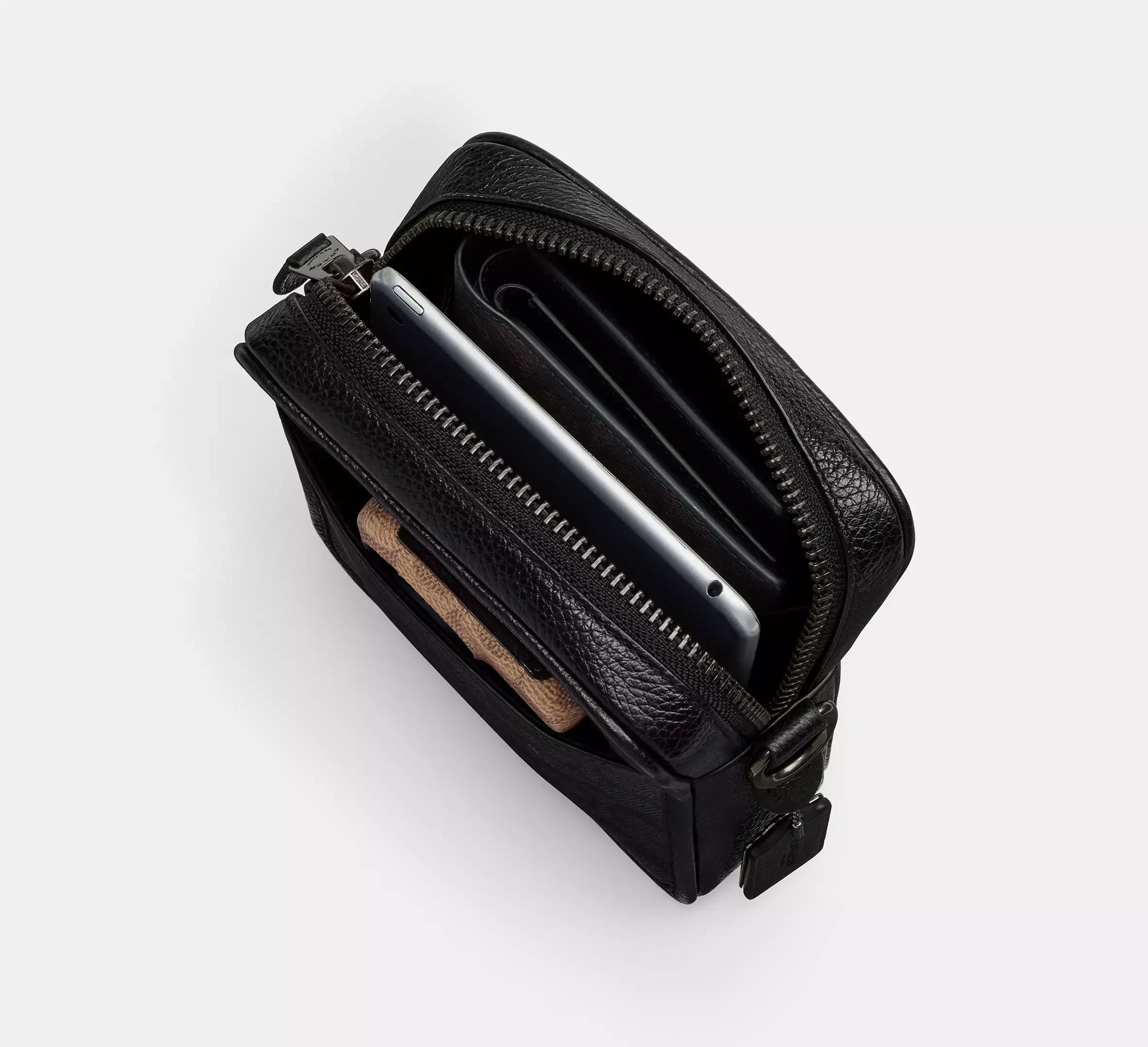Coach Sullivan Crossbody Bag In Signature – Gunmetal/Tan/Black - Sneaker Türkiye