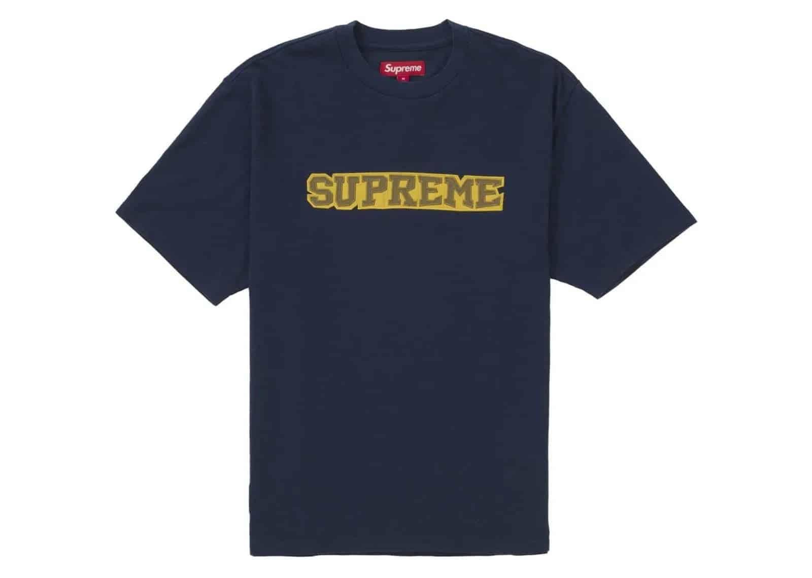 Supreme Satin Appliqué S/S Top Navy - Sneaker Türkiye