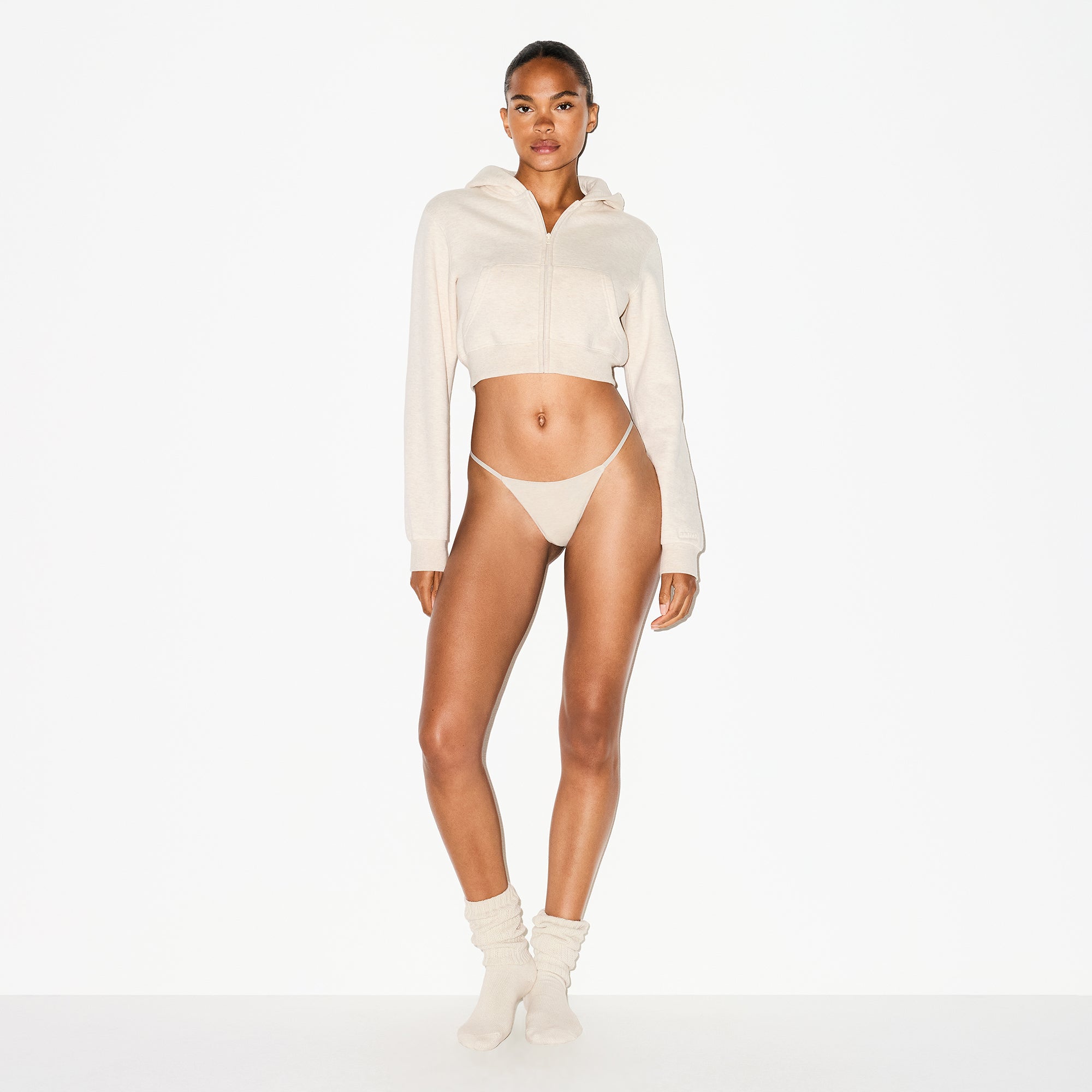 SKIMS LIGHTWEIGHT COTTON STRING THONG | OATMEAL HEATHER - Sneaker Türkiye