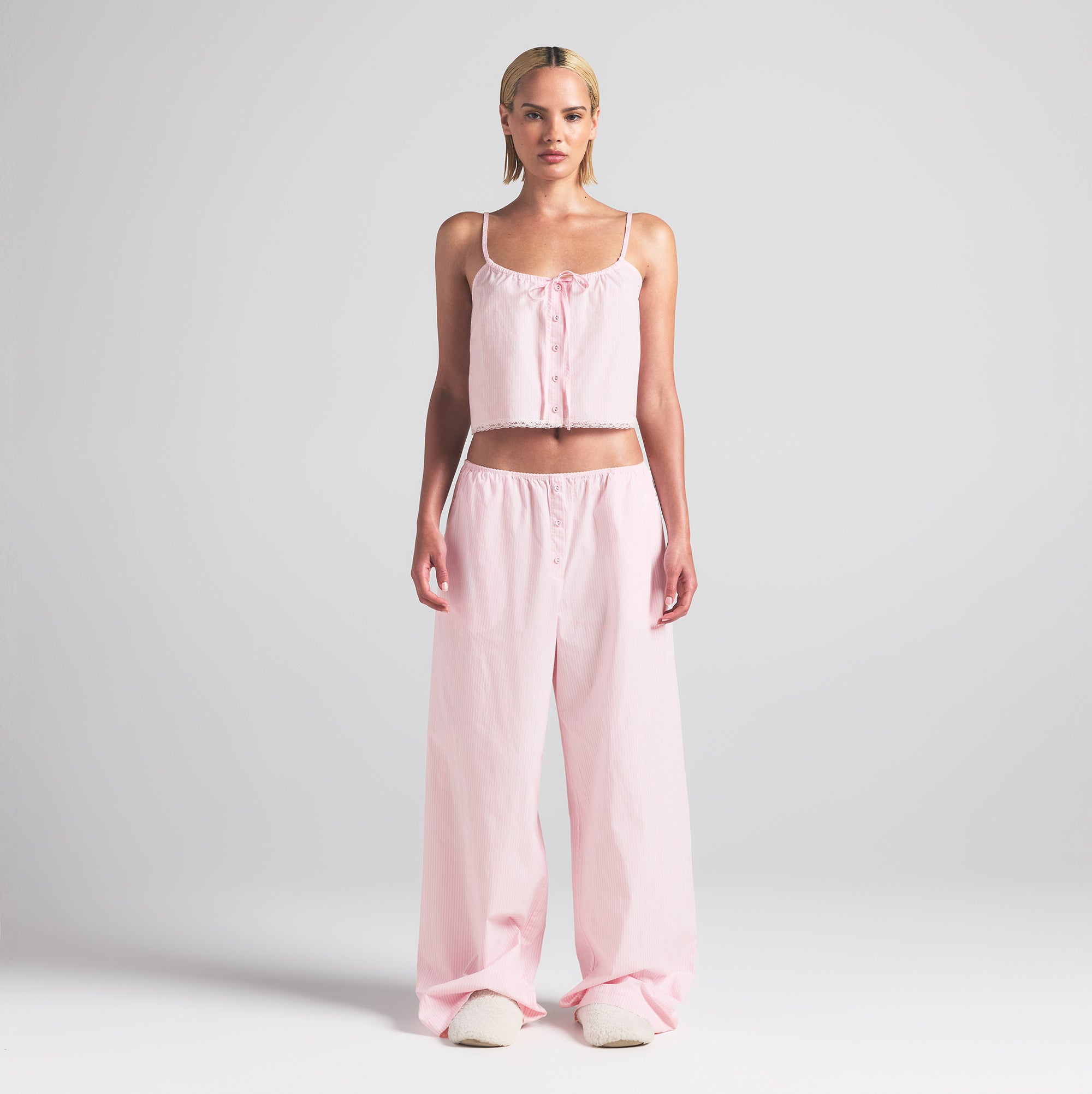 SKIMS COTTON POPLIN SLEEP CAMI | CHERRY BLOSSOM STRIPE - Sneaker Türkiye