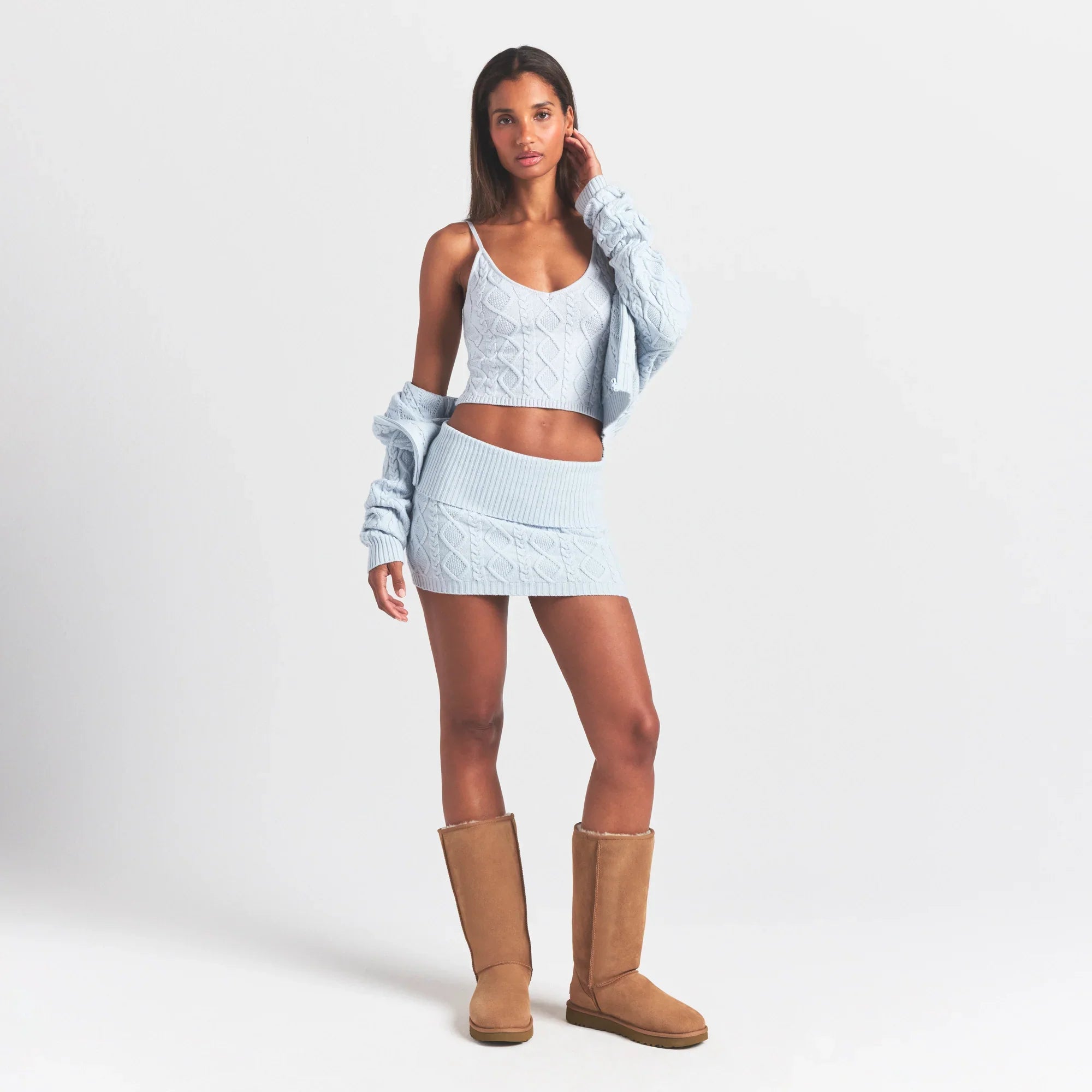 SKIMS SWEATER KNITS CABLE KNIT CAMI | ZEN BLUE - Sneaker Türkiye