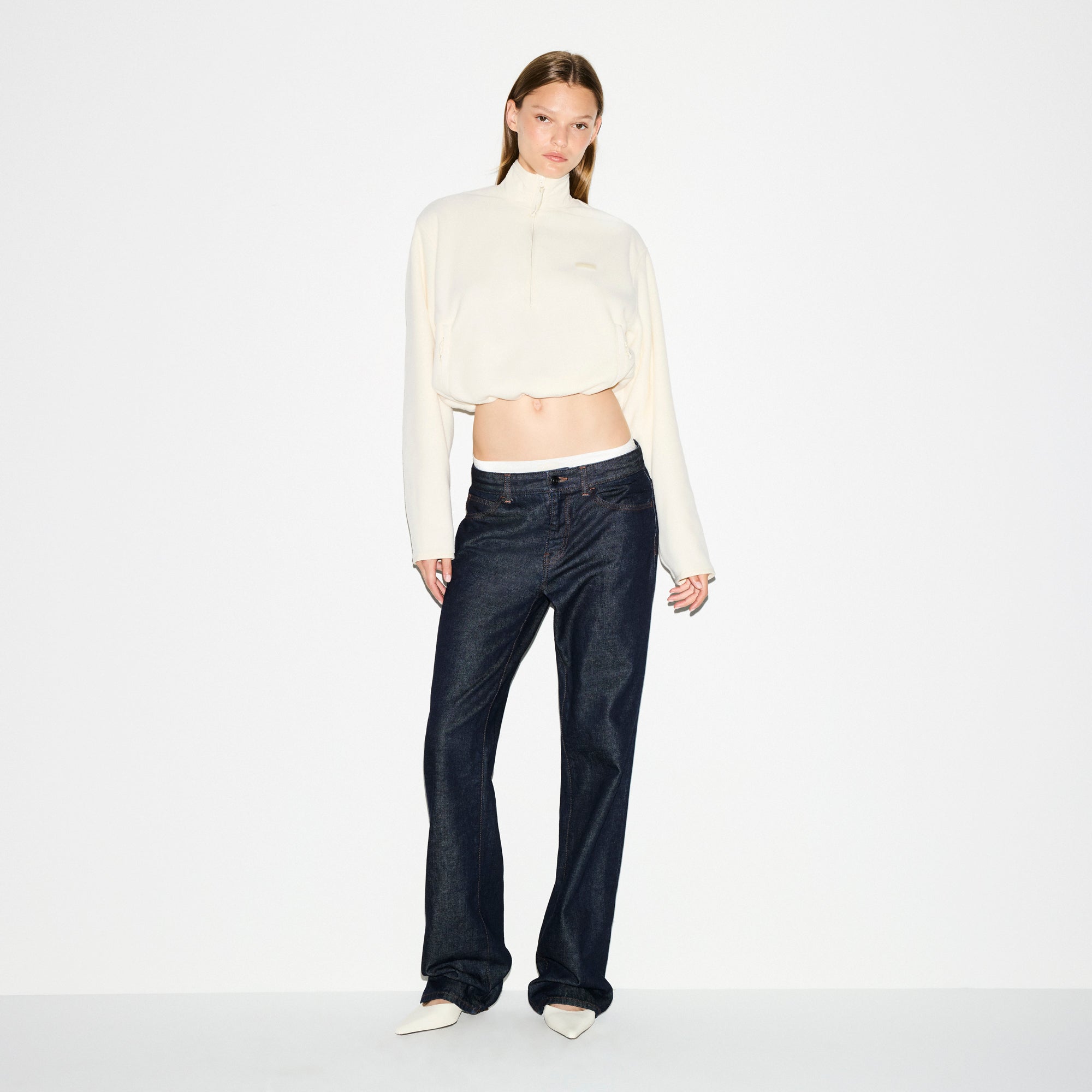 SKIMS OUTDOOR FLEECE HALF ZIP PULLOVER | ECRU - Sneaker Türkiye