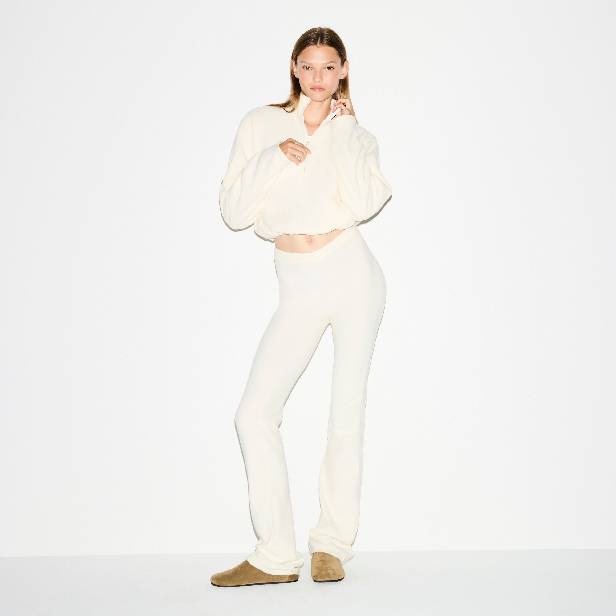 SKIMS OUTDOOR FLEECE HALF ZIP PULLOVER | ECRU - Sneaker Türkiye
