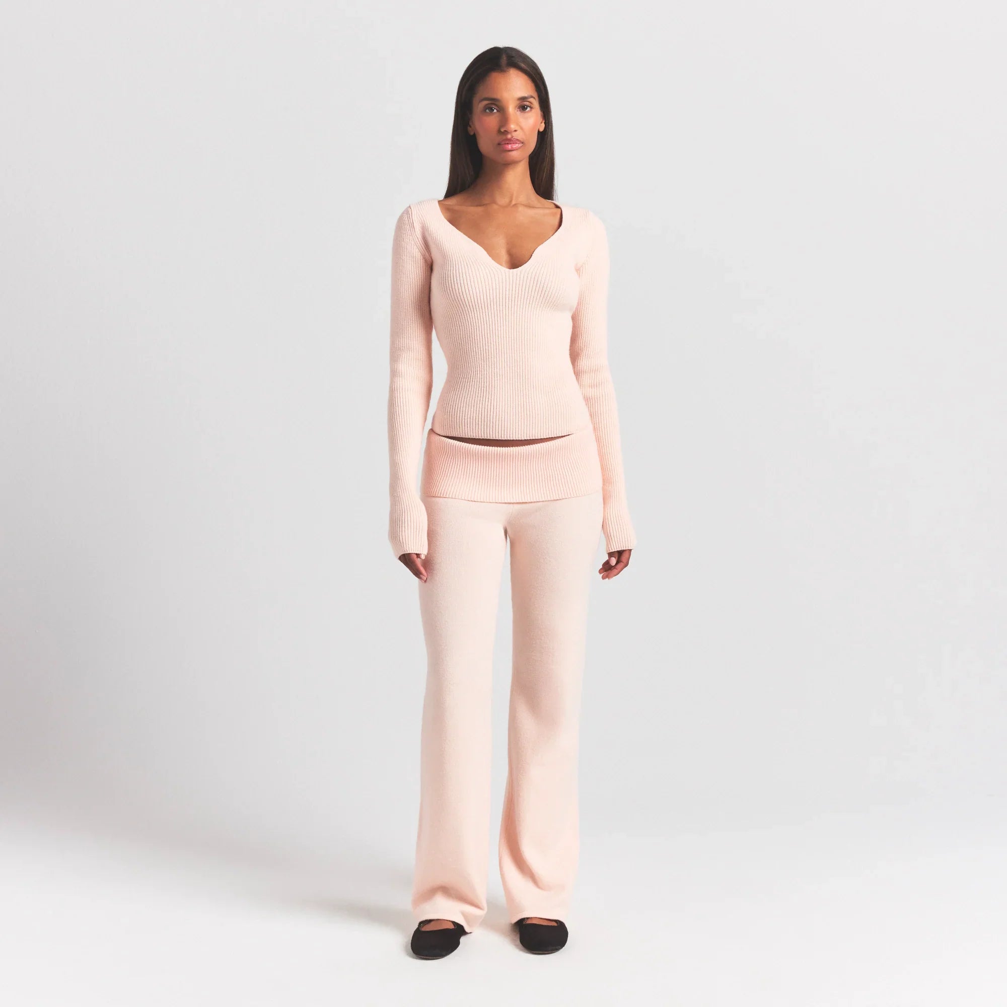 SKIMS SWEATER KNITS RIBBED LONG SLEEVE TOP | PRIMROSE - Sneaker Türkiye