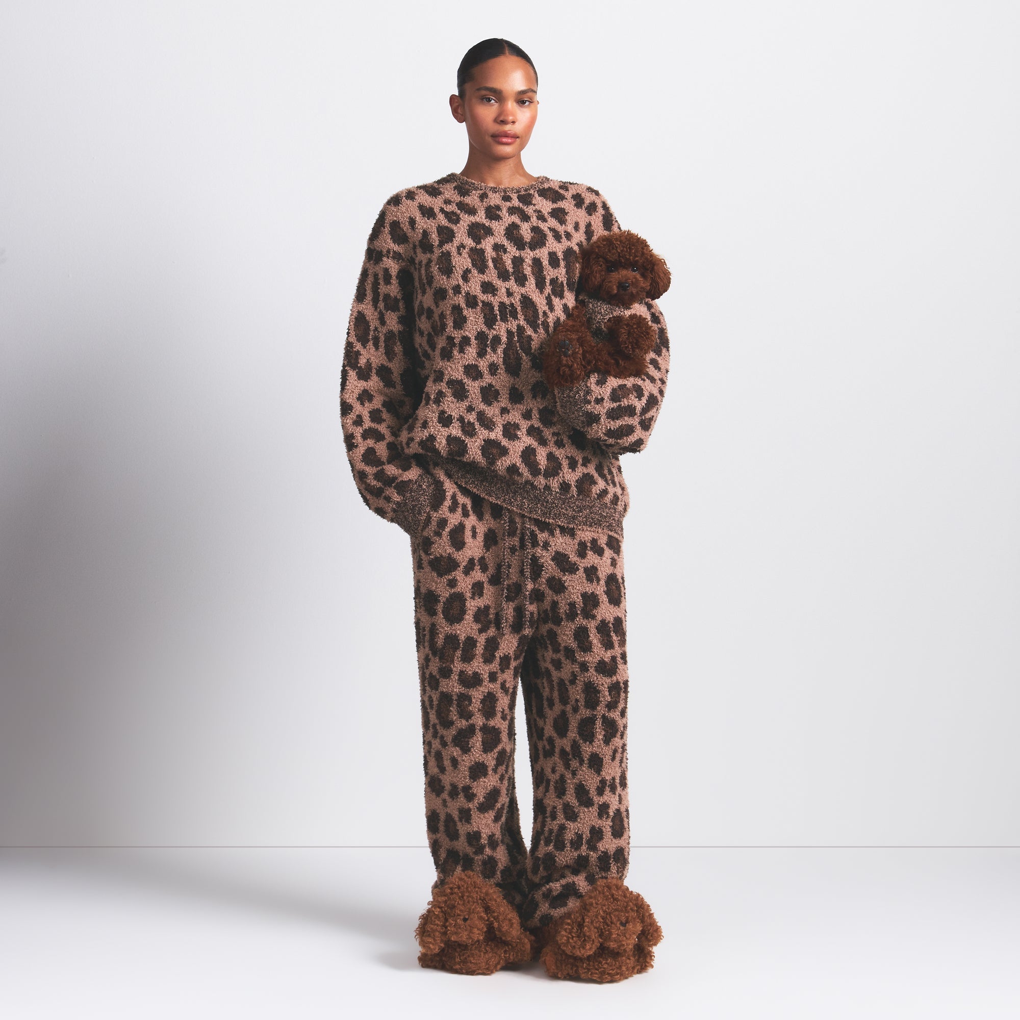 SKIMS COZY OVERBedenD CREWNECK PULLOVER | SIENNA LEOPARD PRINT - Sneaker Türkiye