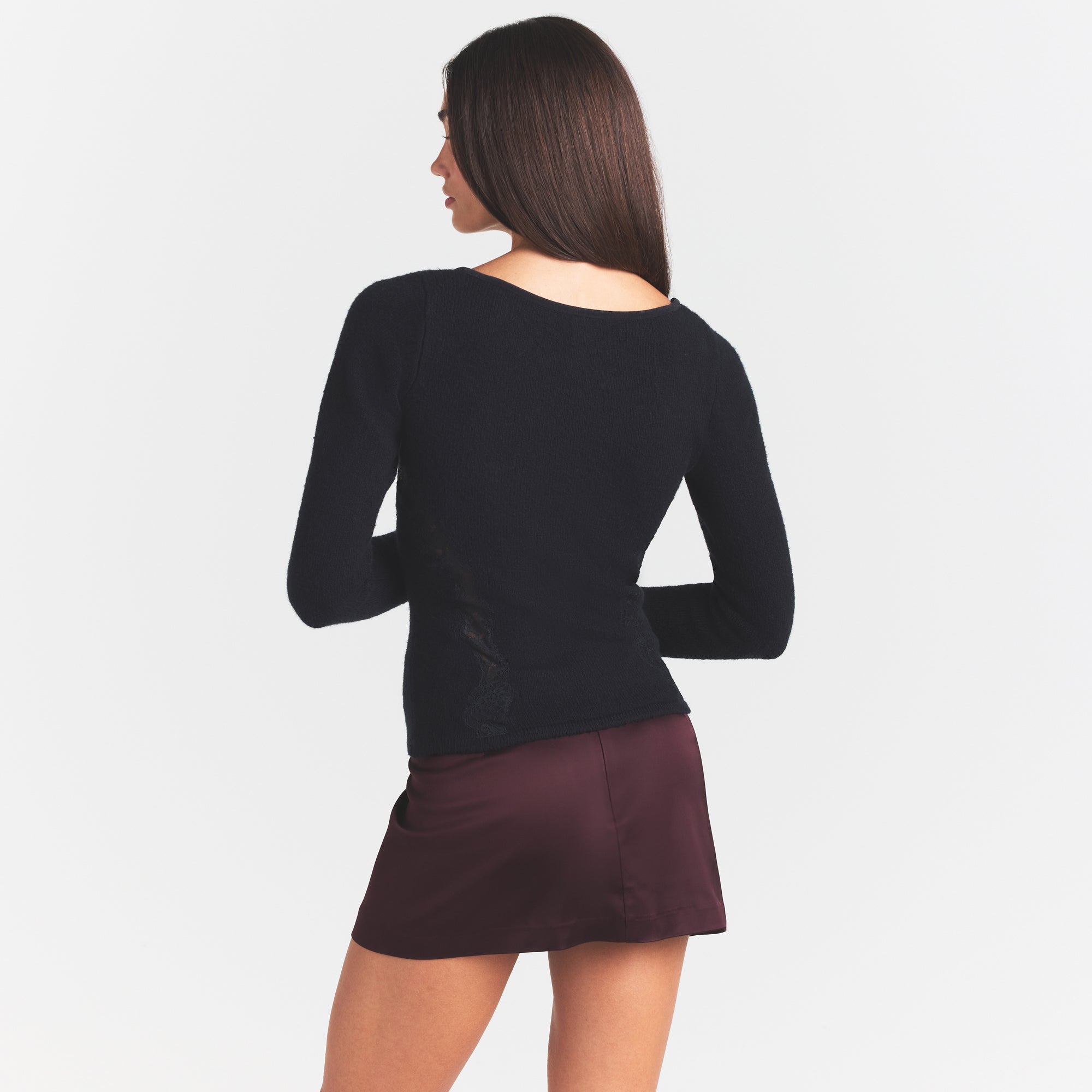 SKIMS LACE KNIT LONG SLEEVE CARDIGAN | OBSIDIAN - Sneaker Türkiye