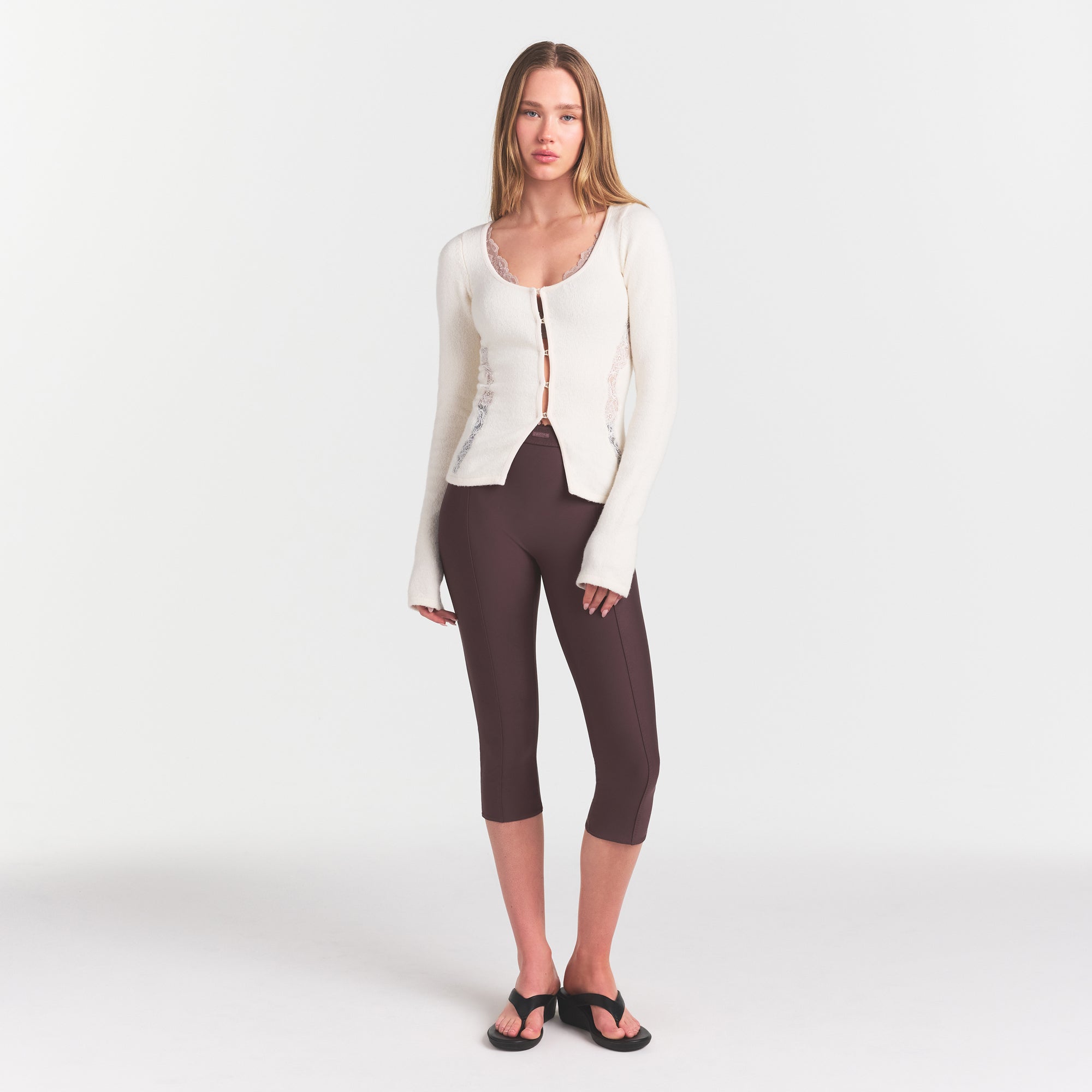 SKIMS LACE KNIT LONG SLEEVE CARDIGAN | SUGAR - Sneaker Türkiye
