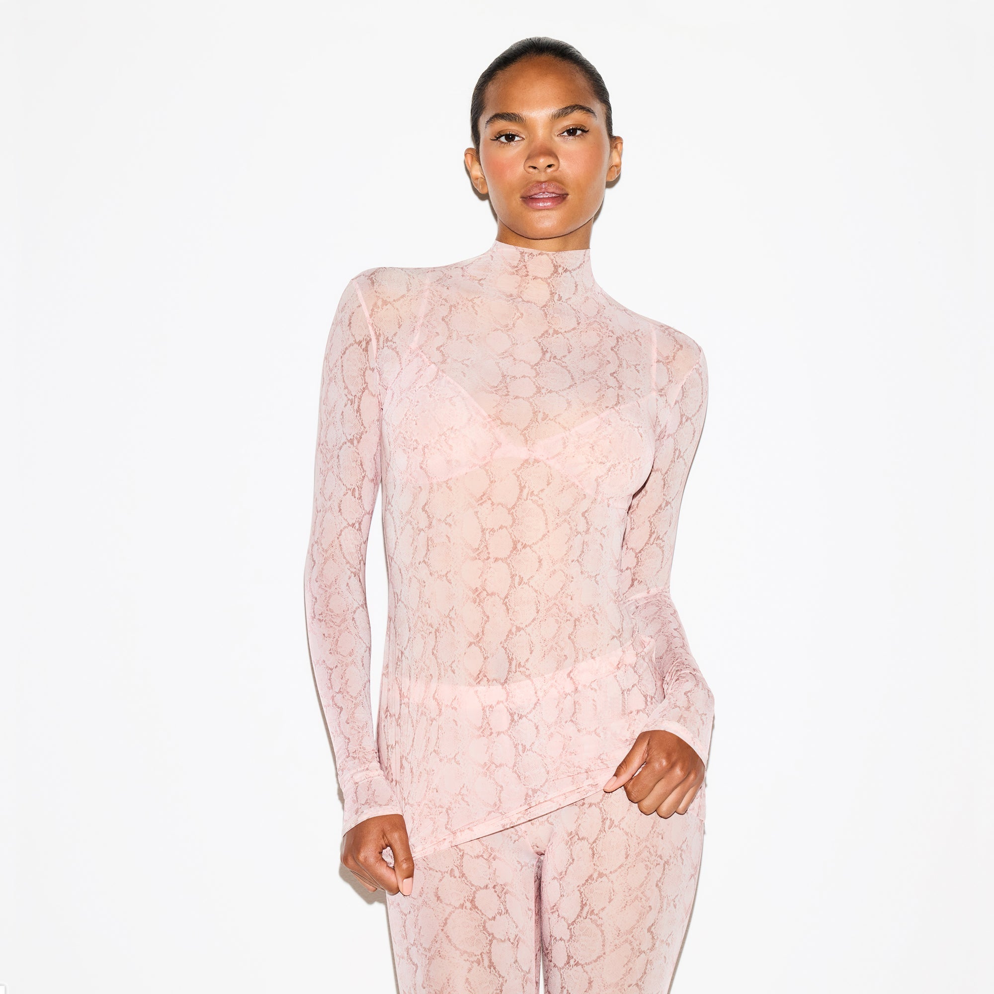 SKIMS MILKY SHEER TUNIC | ROSE PASTEL SNAKE PRINT - Sneaker Türkiye