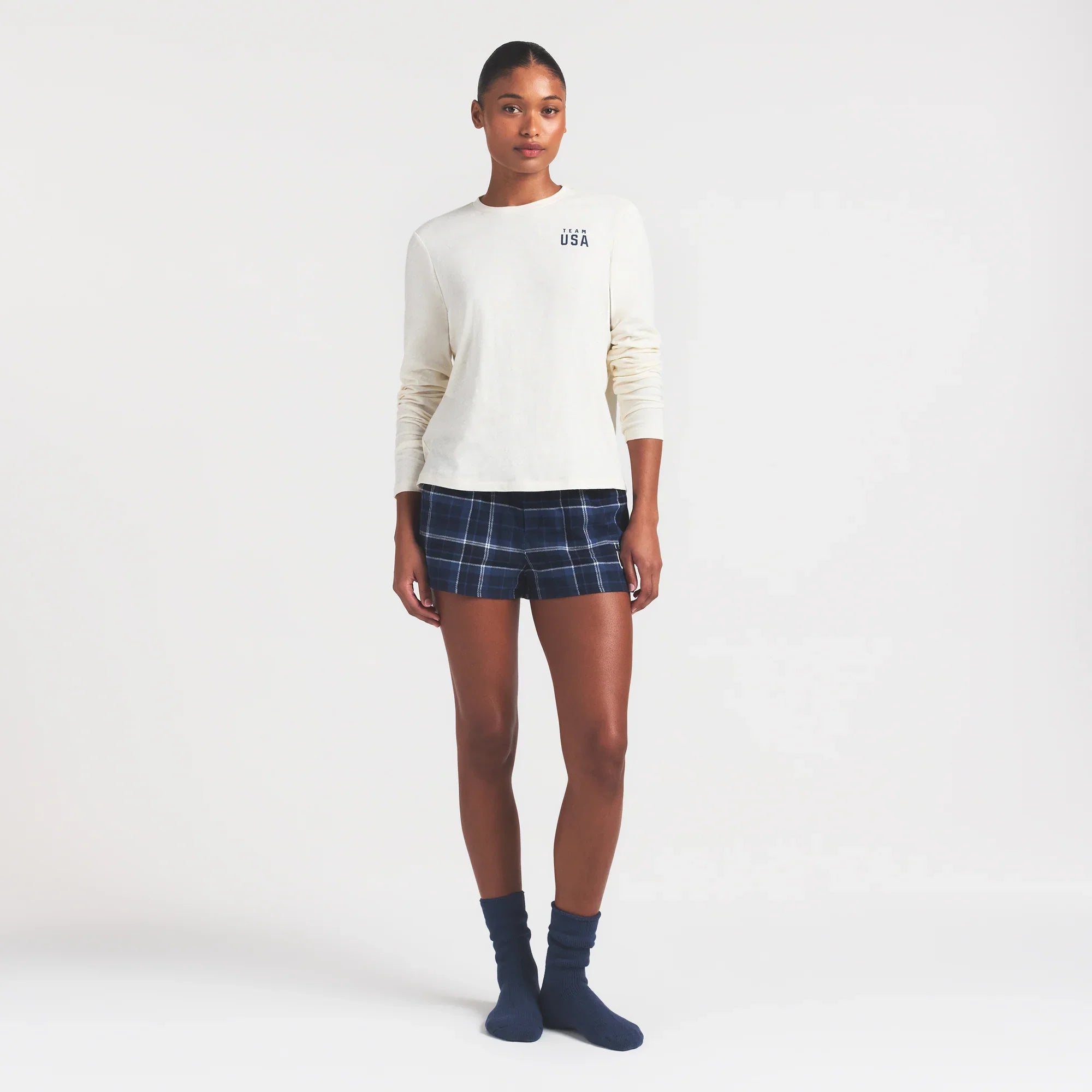 SKIMS FOR TEAM USA WORN IN JERSEY OLYMPIC LONG SLEEVE T-SHIRT | ECRU - Sneaker Türkiye