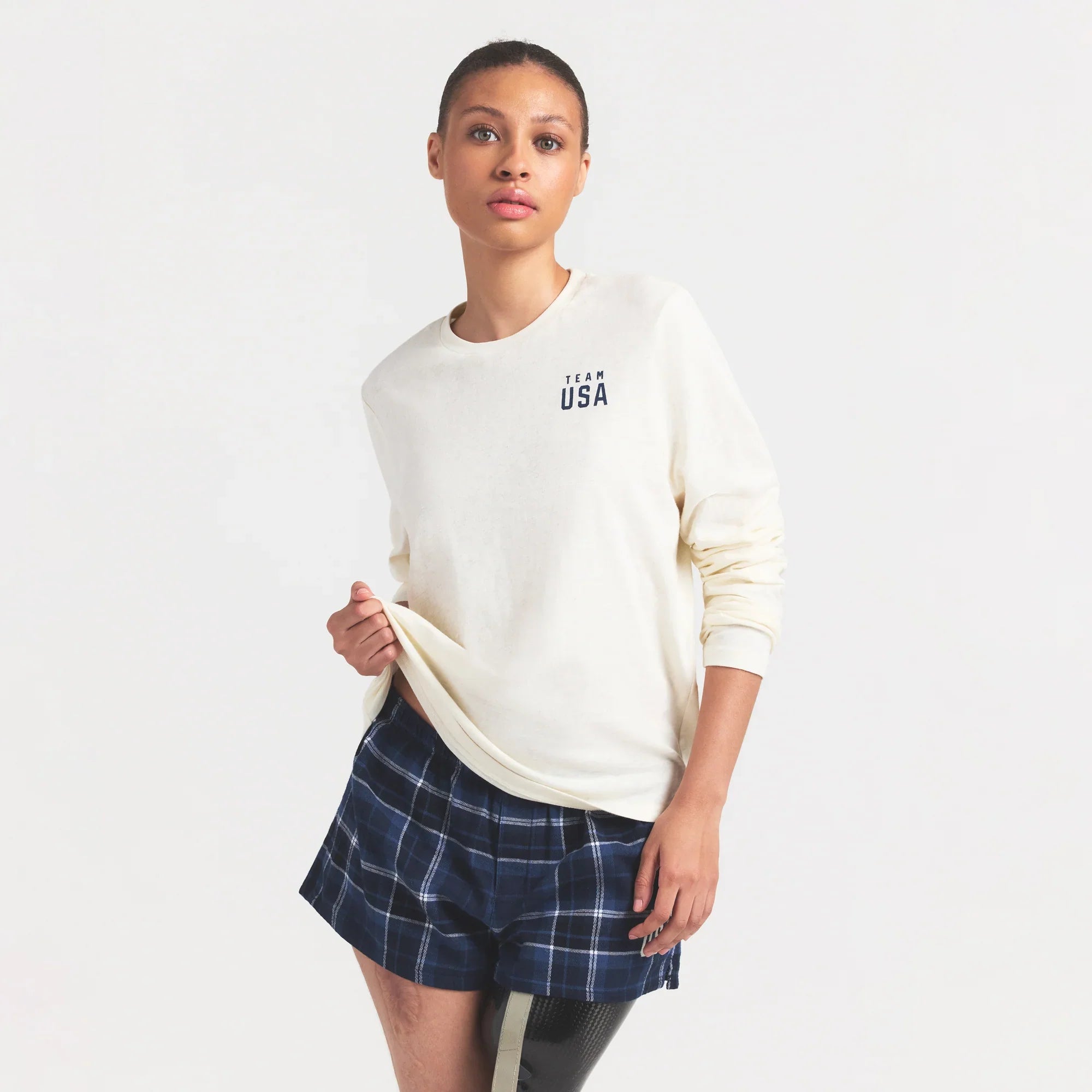 SKIMS FOR TEAM USA WORN IN JERSEY PARALYMPIC LONG SLEEVE T-SHIRT | ECRU - Sneaker Türkiye