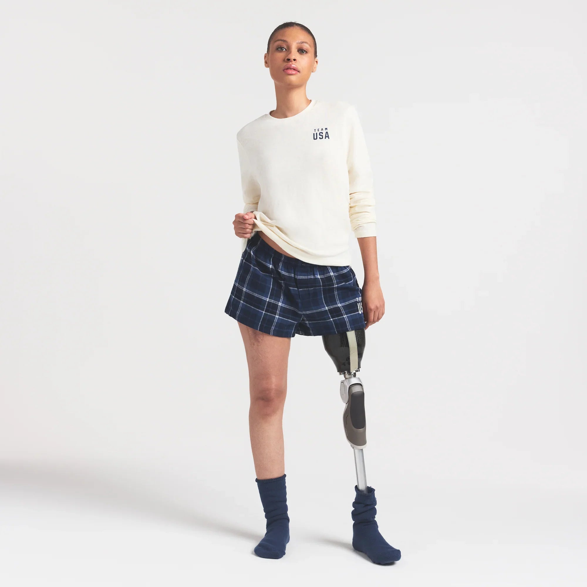 SKIMS FOR TEAM USA WORN IN JERSEY PARALYMPIC LONG SLEEVE T-SHIRT | ECRU - Sneaker Türkiye