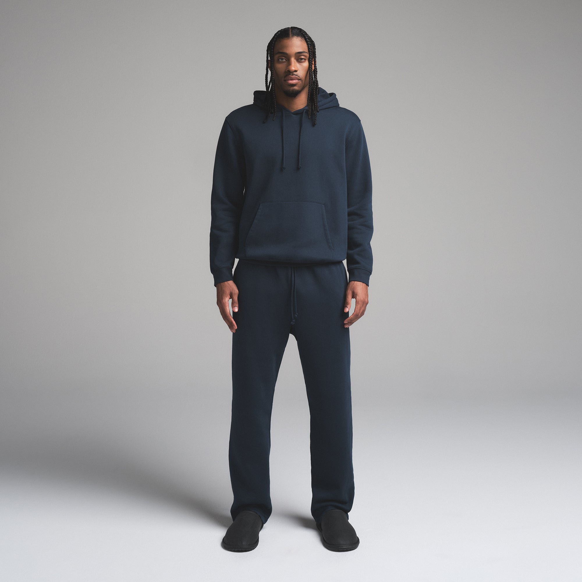 SKIMS FLEECE LOUNGE MENS CLASSIC HOODIE | NAVY - Sneaker Türkiye