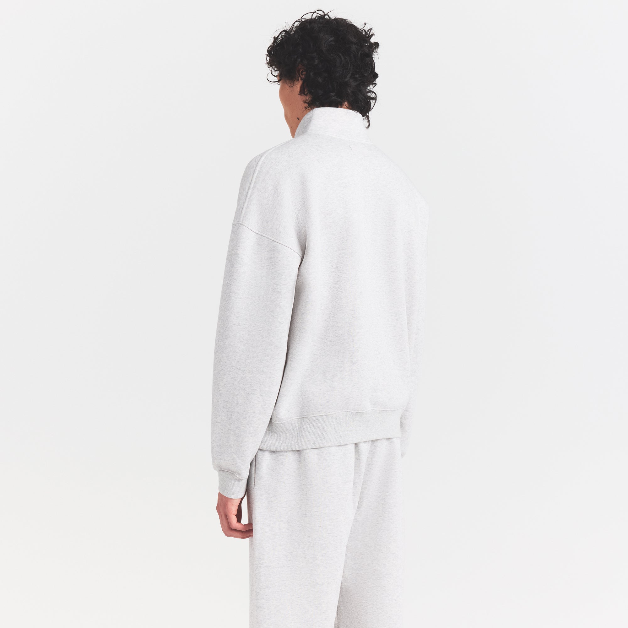 SKIMS FLEECE LOUNGE MENS RELAXED QUARTER ZIP | LIGHT HEATHER GREY - Sneaker Türkiye