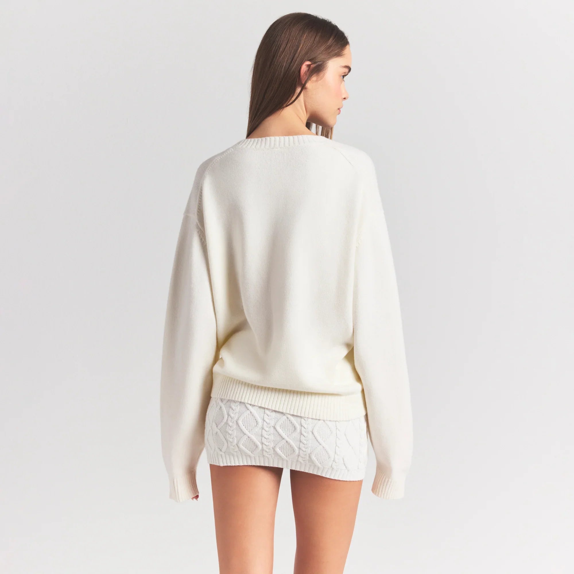 SKIMS SWEATER KNITS PULLOVER V NECK | IVORY - Sneaker Türkiye
