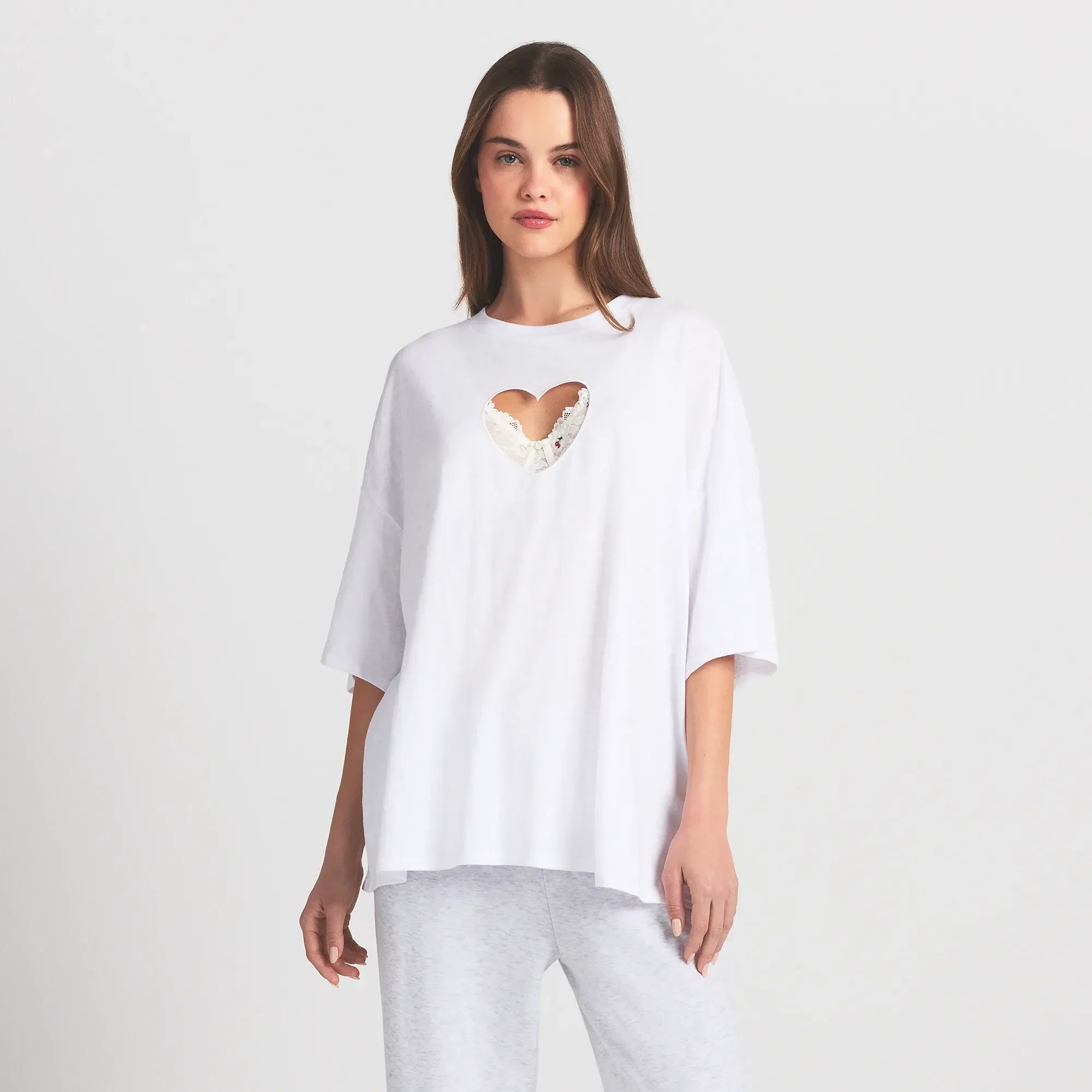 SKIMS WORN IN JERSEY HEART OVERBedenD T-SHIRT | SNOW - Sneaker Türkiye