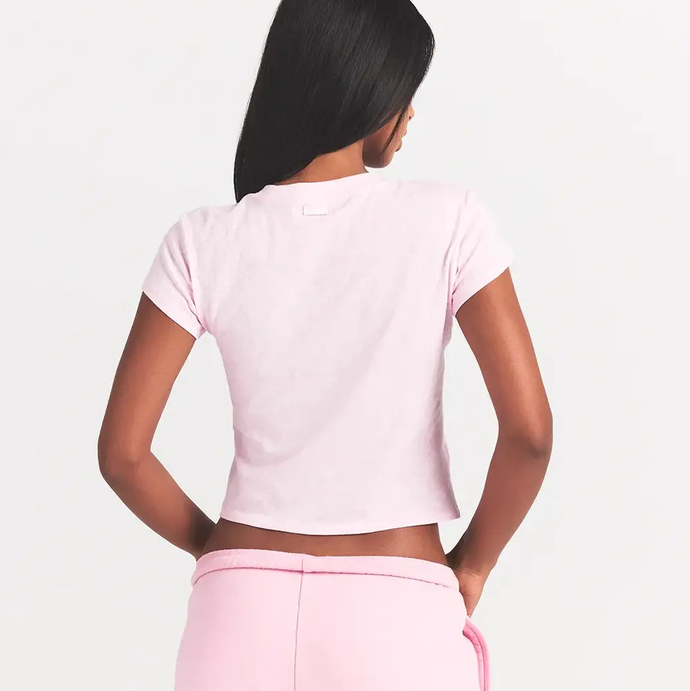 SKIMS WORN IN JERSEY HEART BABY TEE | BABY PINK - Sneaker Türkiye