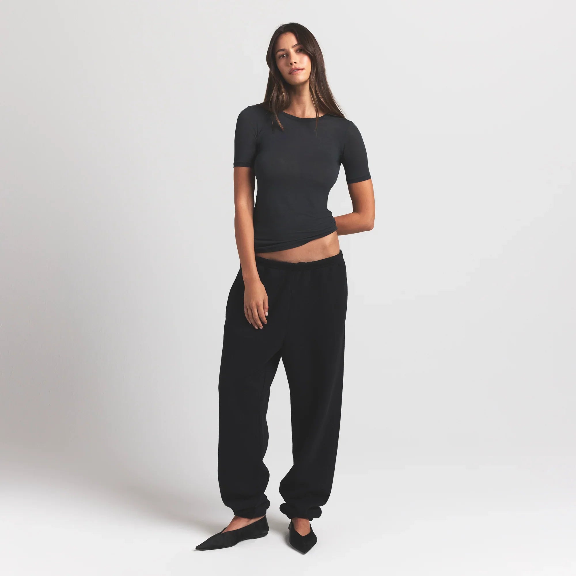 SKIMS SHEER MODAL LONG T-SHIRT | ONYX - Sneaker Türkiye