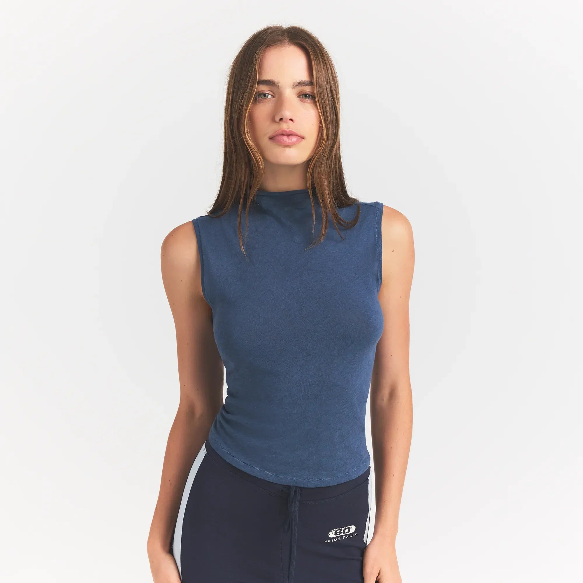 SKIMS WORN IN JERSEY MOCK NECK TANK | INDIGO - Sneaker Türkiye