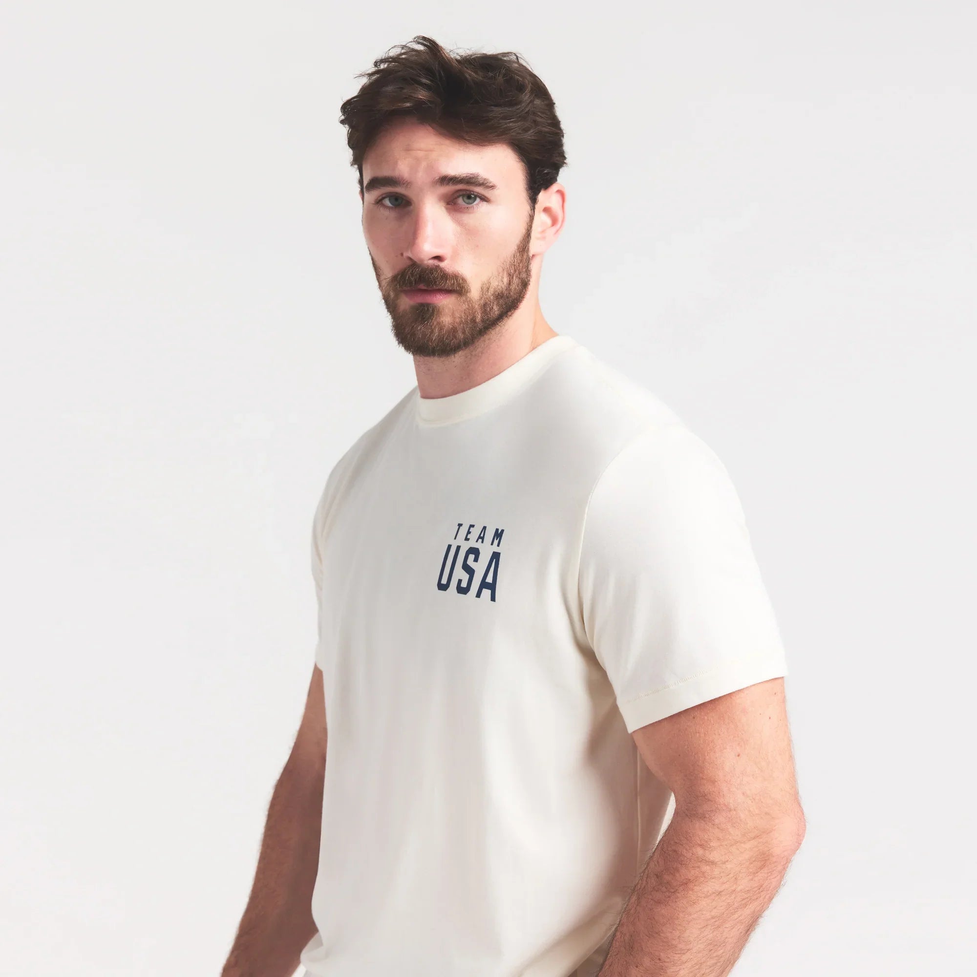 SKIMS FOR TEAM USA JERSEY SLEEP MENS OLYMPIC T-SHIRT | ECRU - Sneaker Türkiye