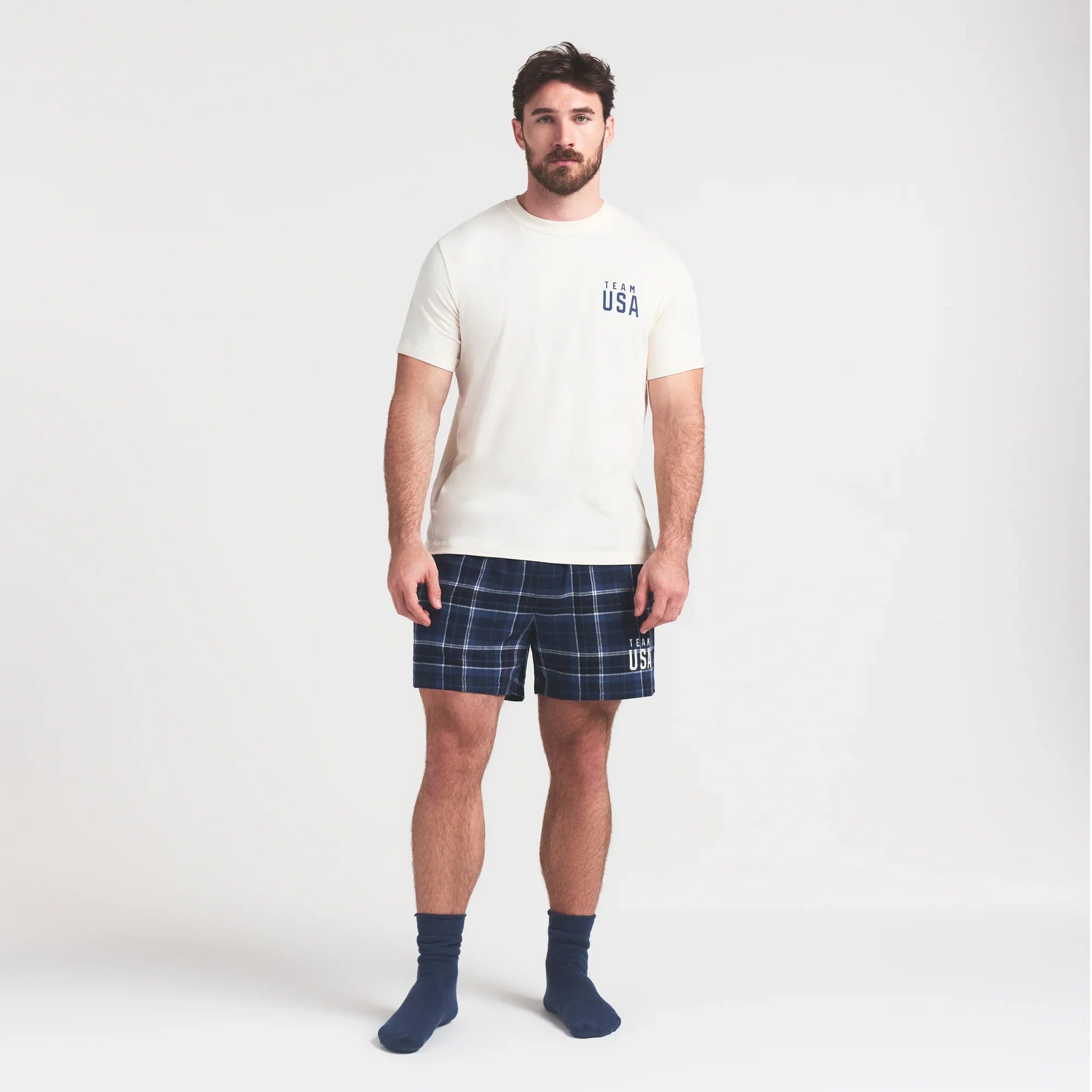 SKIMS FOR TEAM USA JERSEY SLEEP MENS OLYMPIC T-SHIRT | ECRU - Sneaker Türkiye
