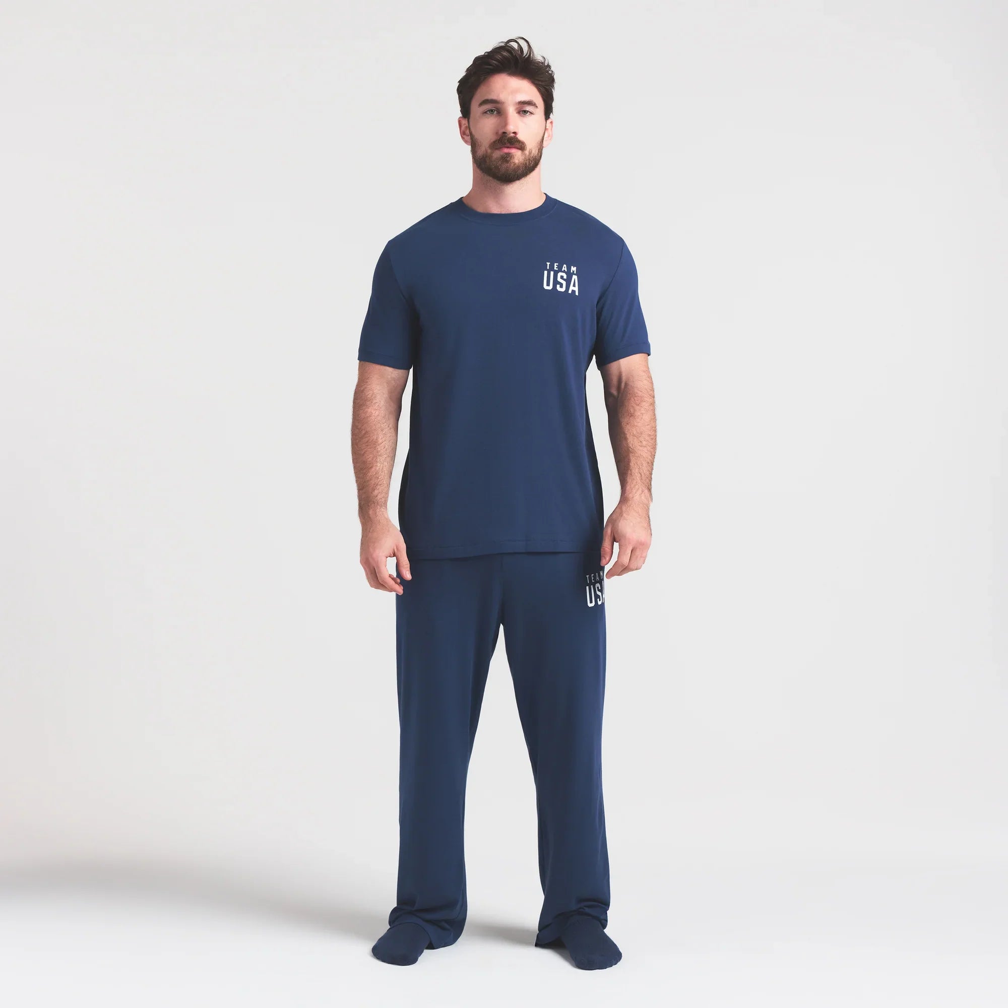 SKIMS FOR TEAM USA JERSEY SLEEP MENS OLYMPIC T-SHIRT | NAVY - Sneaker Türkiye